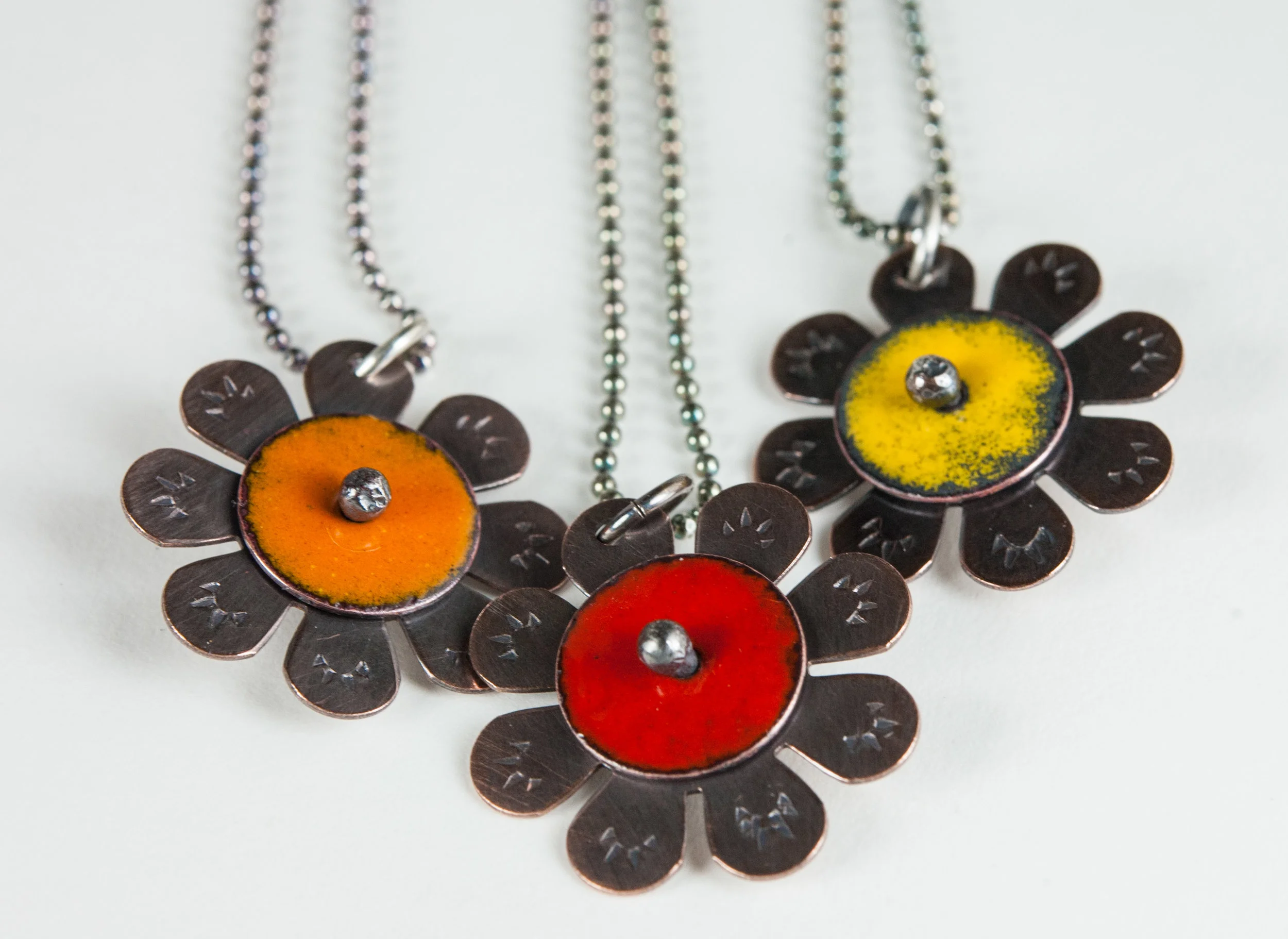Tiny sunflower necklaces