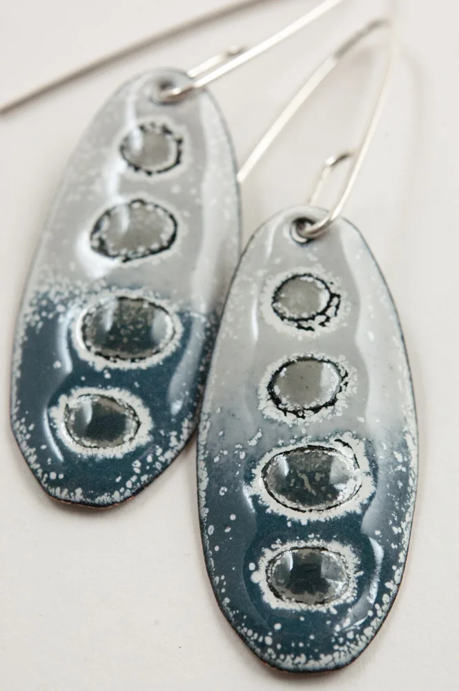 Sgraffito Enamel, Sgraffito, Enamel Jewelry, Enamel Earrings, My Brown Wren, Tammi Sloan
