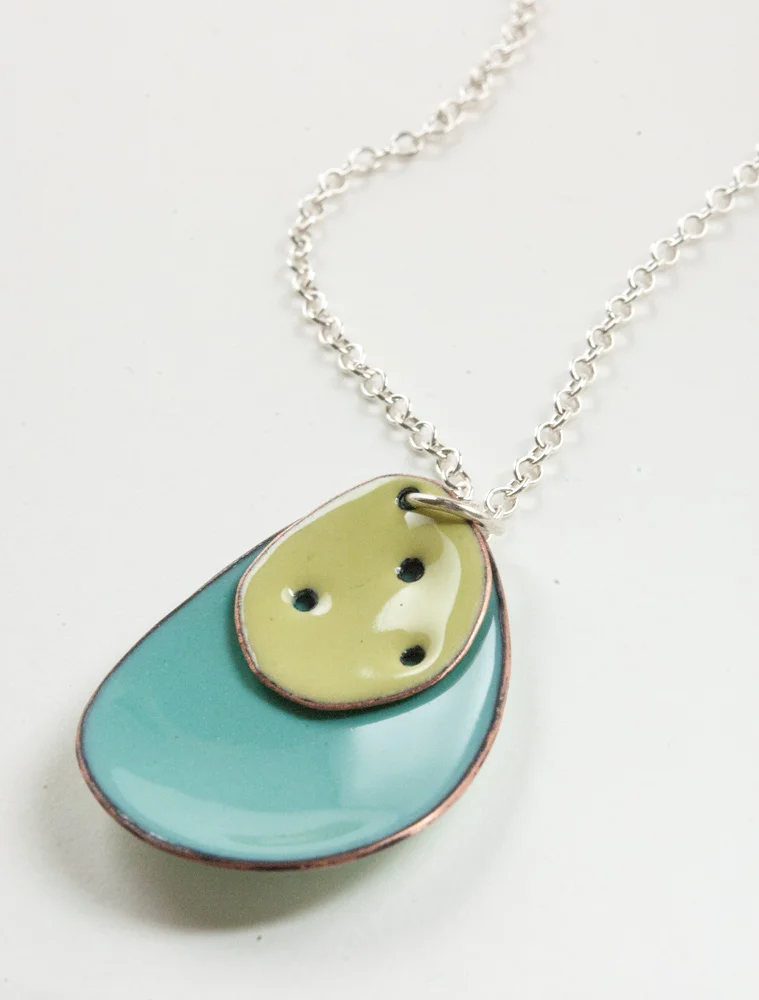 enamel jewelry, enamel pendant, enameled copper, raindrops and roses, my brown wren, tammi sloan