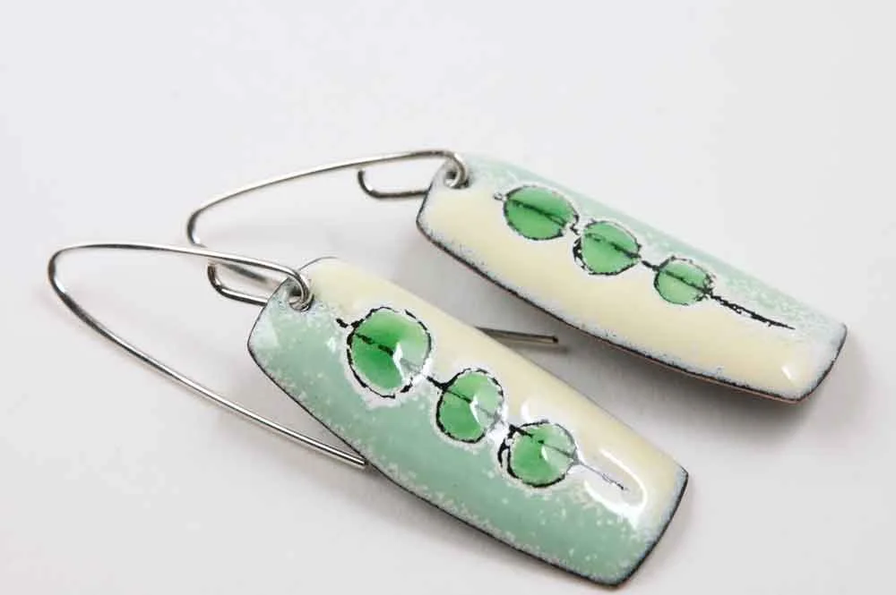 Sgraffito Enamel, Sgraffito, Enamel Jewelry, Enamel Earrings, My Brown Wren, Tammi Sloan
