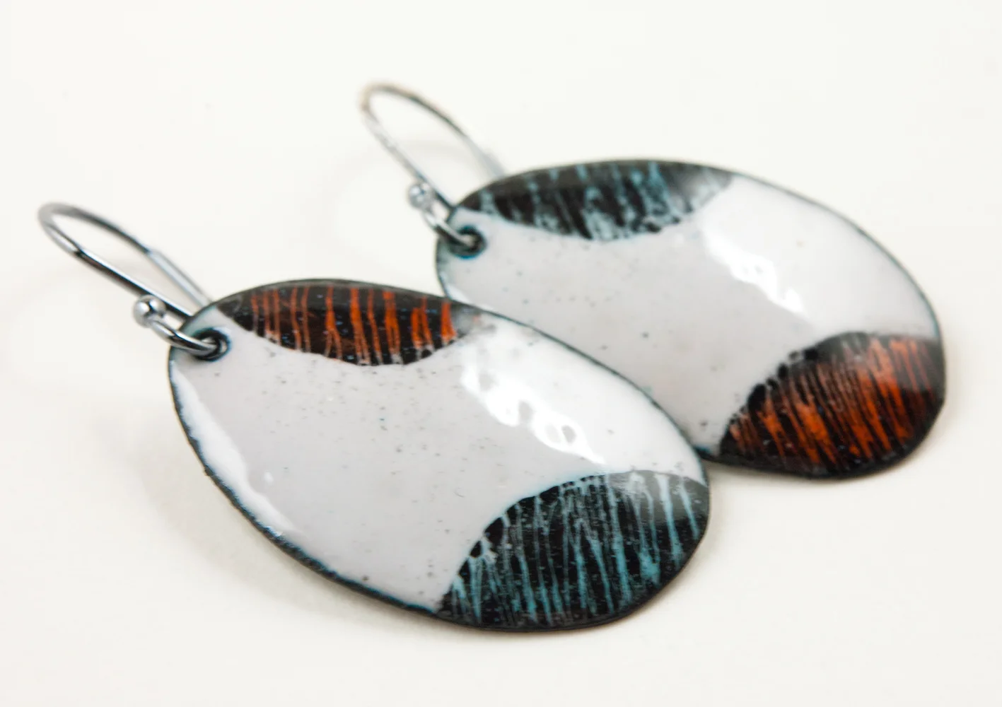 Sgraffito Enamel Earrings by My Brown Wren