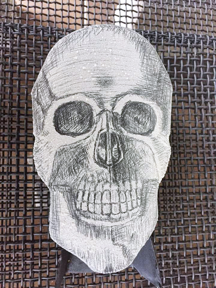 Prefired Enamel Skull by Tammi Sloan of My Brown Wren