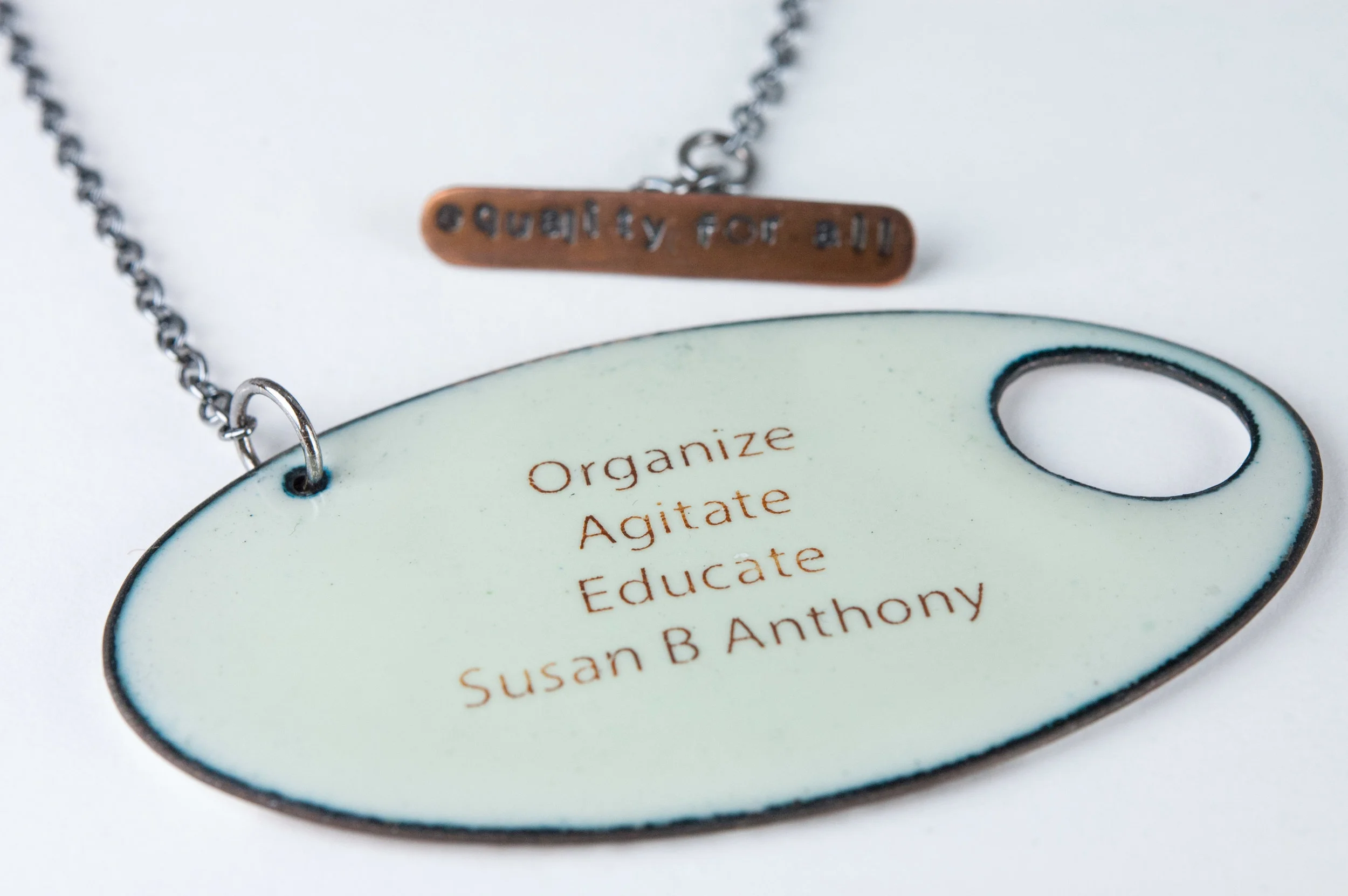 Susan B Anthony Pendant Back, Womens Suffrage Series by Tammi Sloan of My Brown Wren