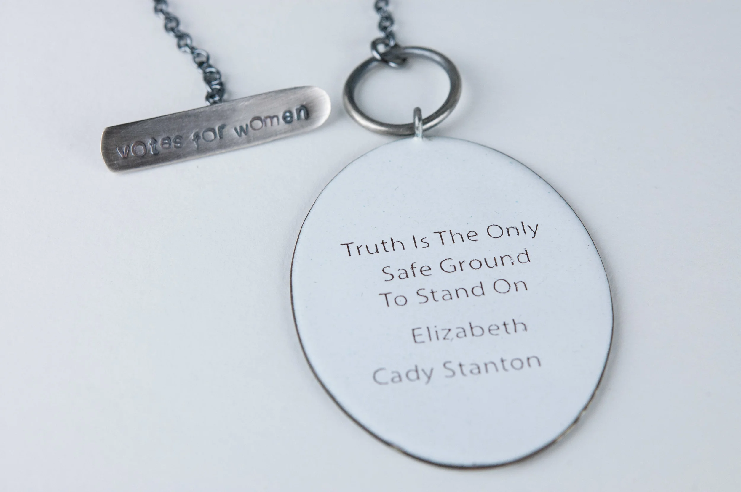 Elizabeth Cady Stanton Pendant Back, Womens Suffrage Series by Tammi Sloan of My Brown Wren