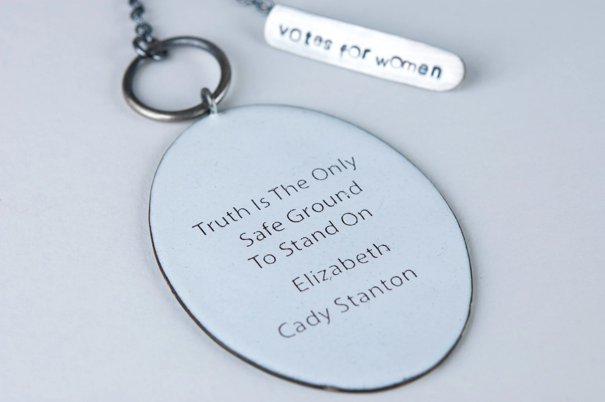 Elizabeth Cady Stanton Pendant Back, Womens Suffrage Series by Tammi Sloan of My Brown Wren