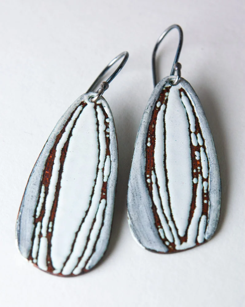 Rustic Contemporary Enamel and Silver Jewelry by Tammi Sloan of My Brown Wren