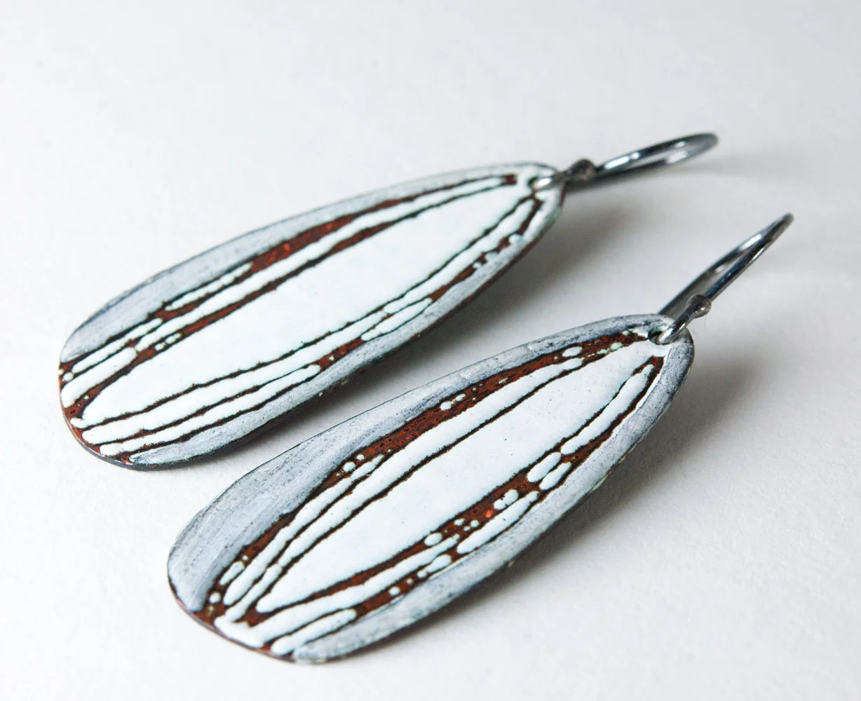 Rustic Contemporary Enamel and Silver Jewelry by Tammi Sloan of My Brown Wren