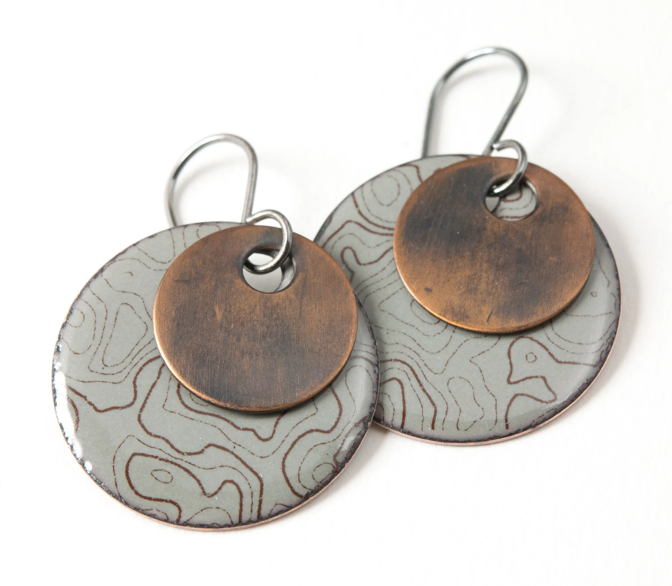 Topographic Enamel Jewelry by Tammi Sloan of My Brown Wren