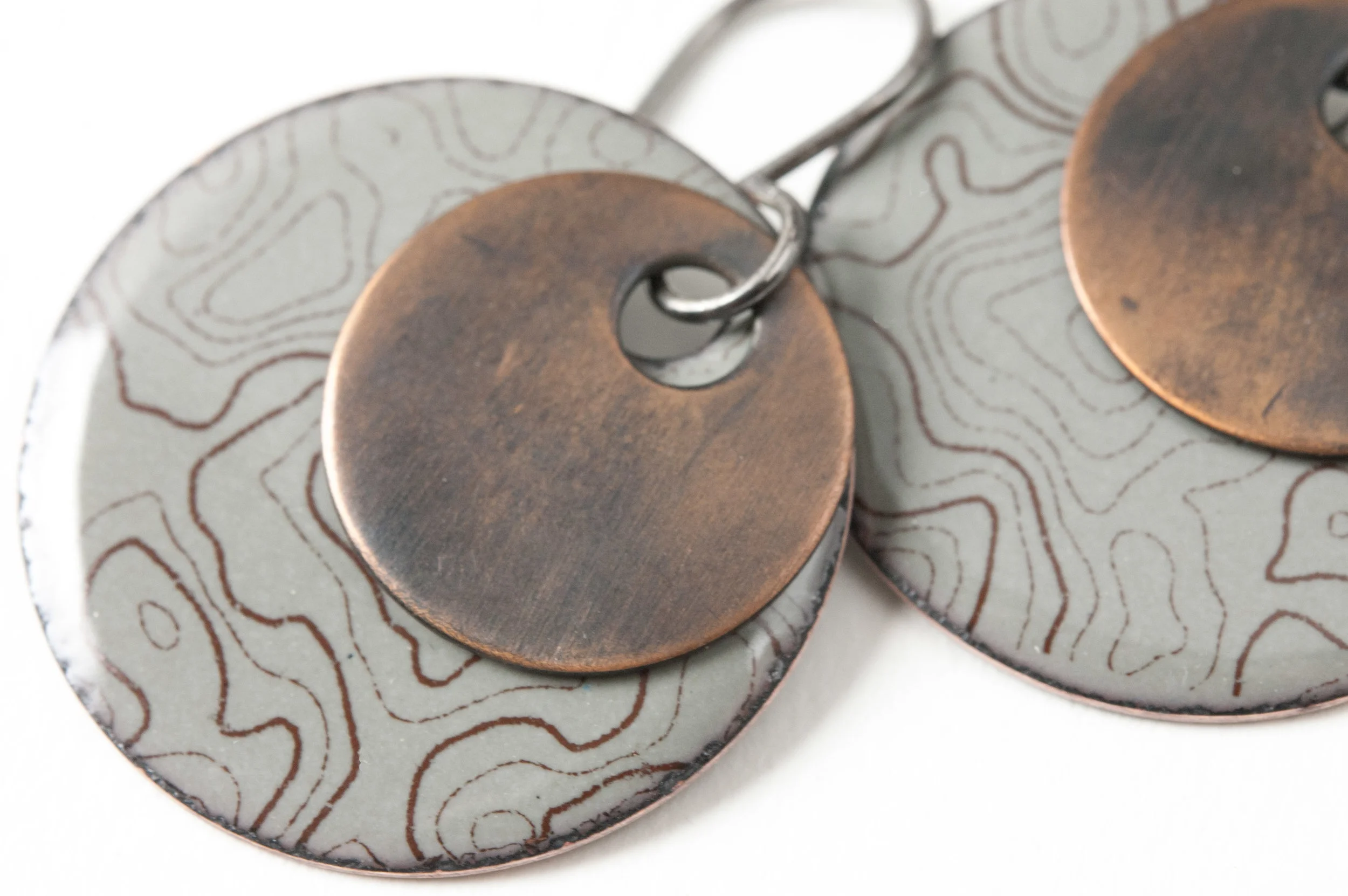 Topographic Enamel Jewelry by Tammi Sloan of My Brown Wren
