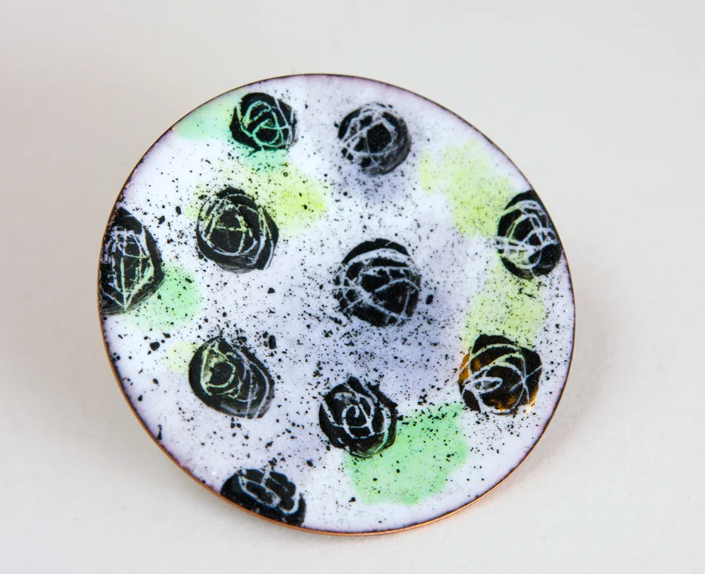 Purple and Green Rose Enamel Lapel Pin by My Brown Wren
