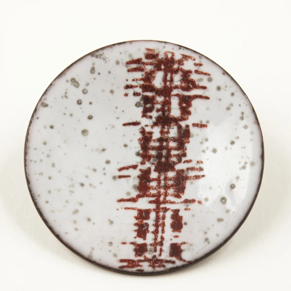 Rustic Asian Silk Screened Enamel Lapel Pin