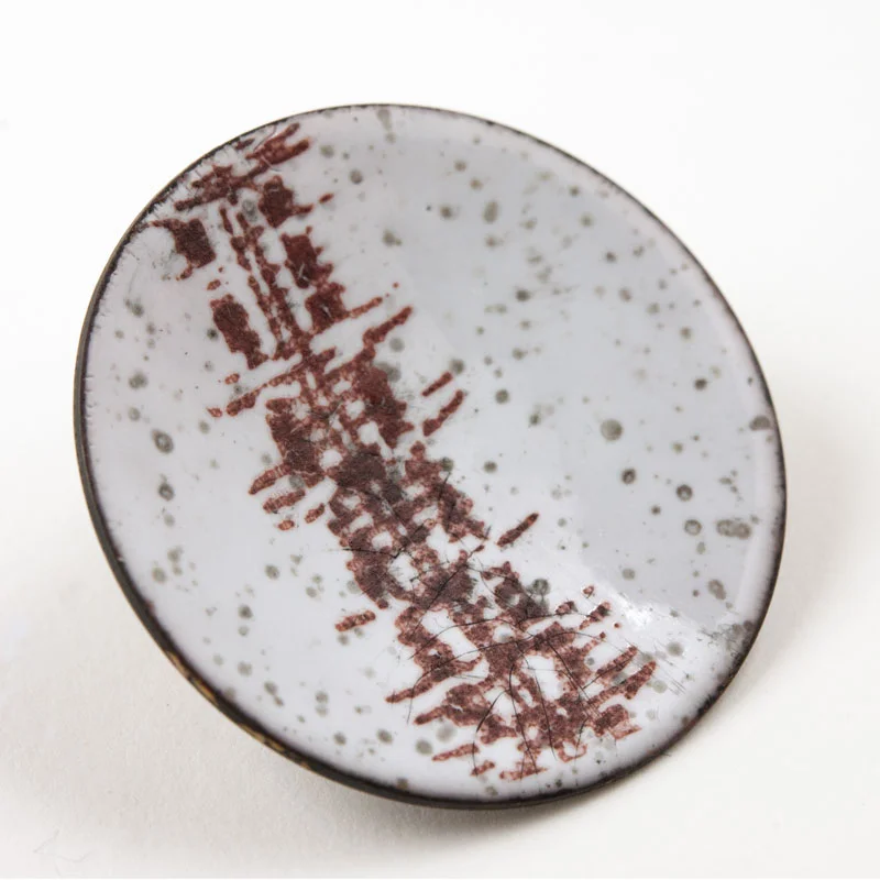 Rustic Asian Silk Screened Enamel Lapel Pin by My Brown Wren