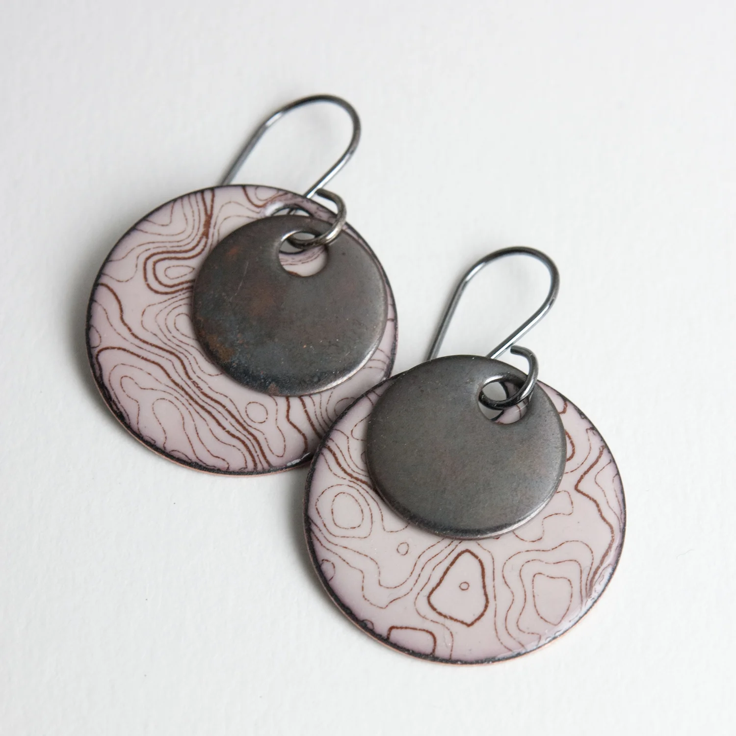 Topographic Enamel Jewelry by Tammi Sloan of My Brown Wren