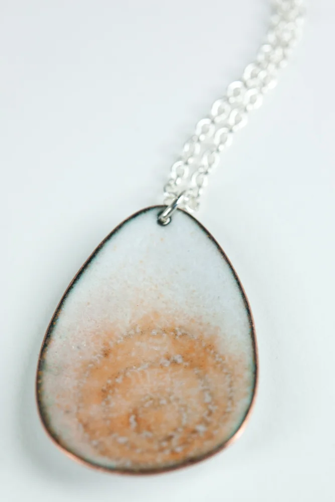 Contemporary Enamel and Silver Spiral Necklace by My Brown Wren