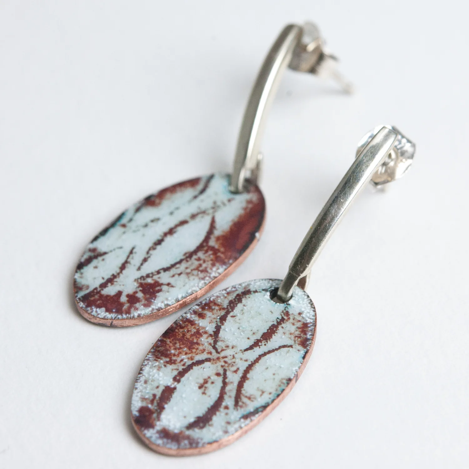 Contemporary enamel and silver jewelry by Tammi Sloan of My Brown Wren