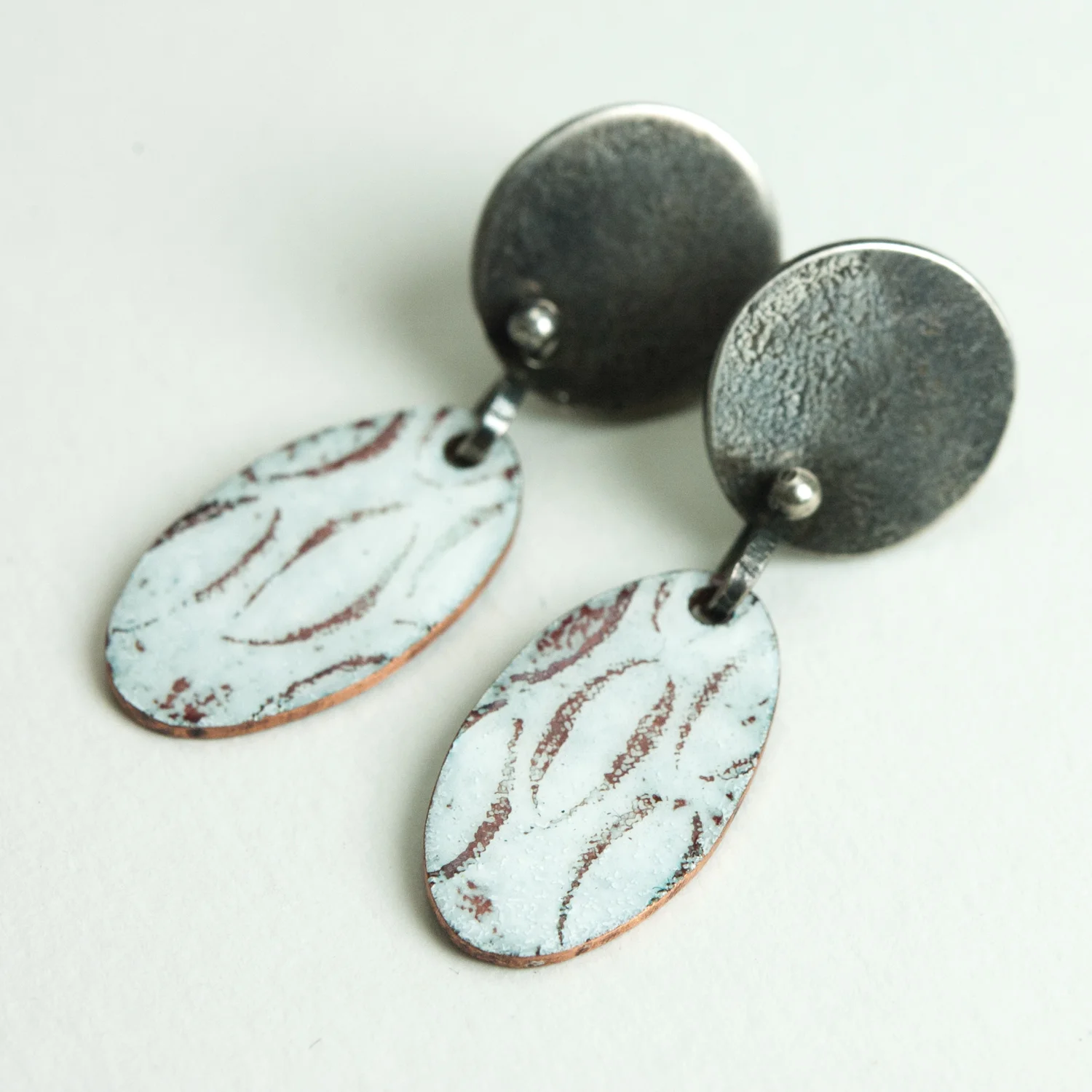 Contemporary enamel and silver jewelry by Tammi Sloan of My Brown Wren