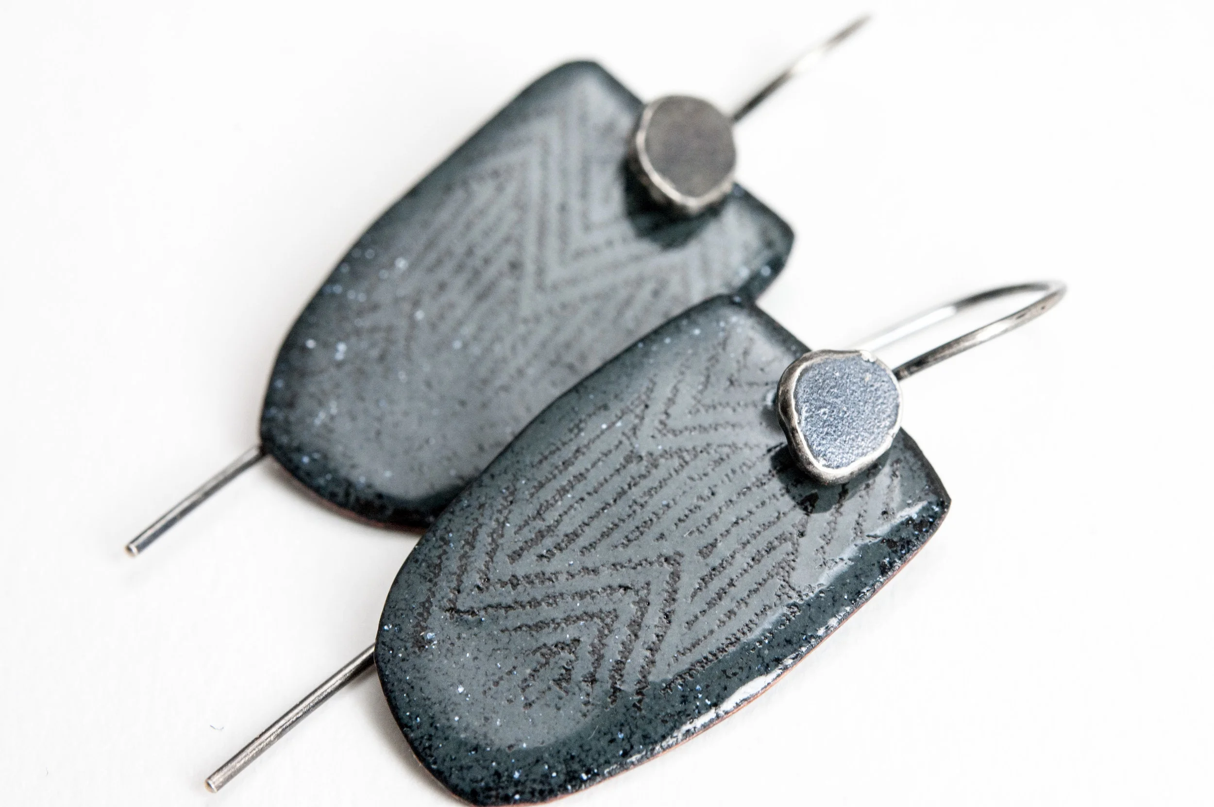 Contemporary enamel and silver jewelry by Tammi Sloan of My Brown Wren