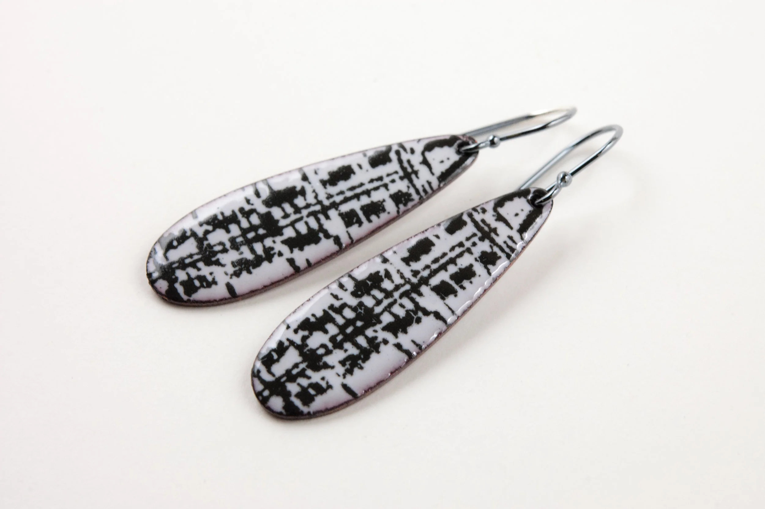 Copy of Silk Screened Enamel Earrings by Tammi Sloan of My Brown Wren