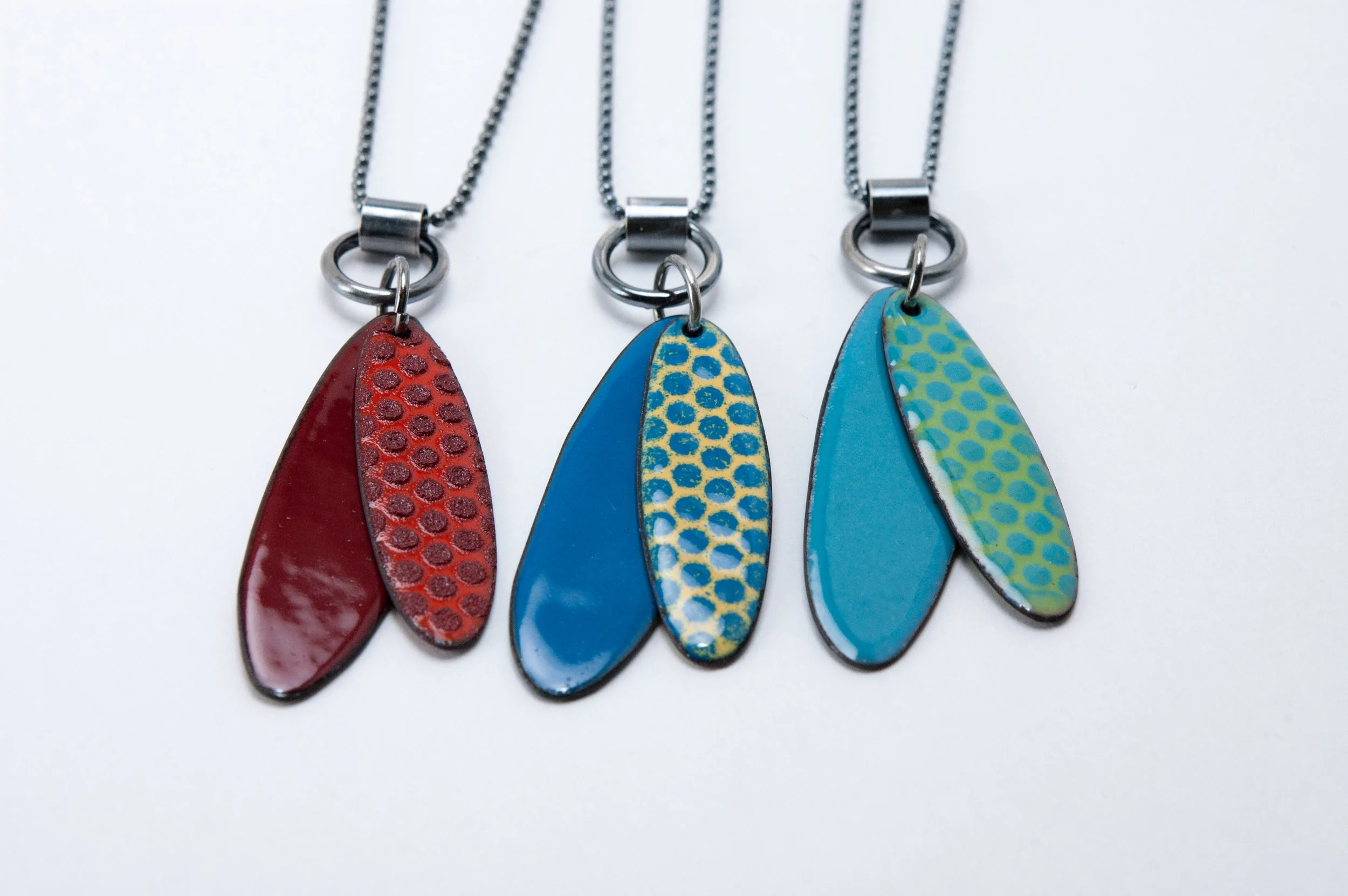 Juke Box Enamel and Silver Necklaces by Tammi Sloan of My Brown Wren