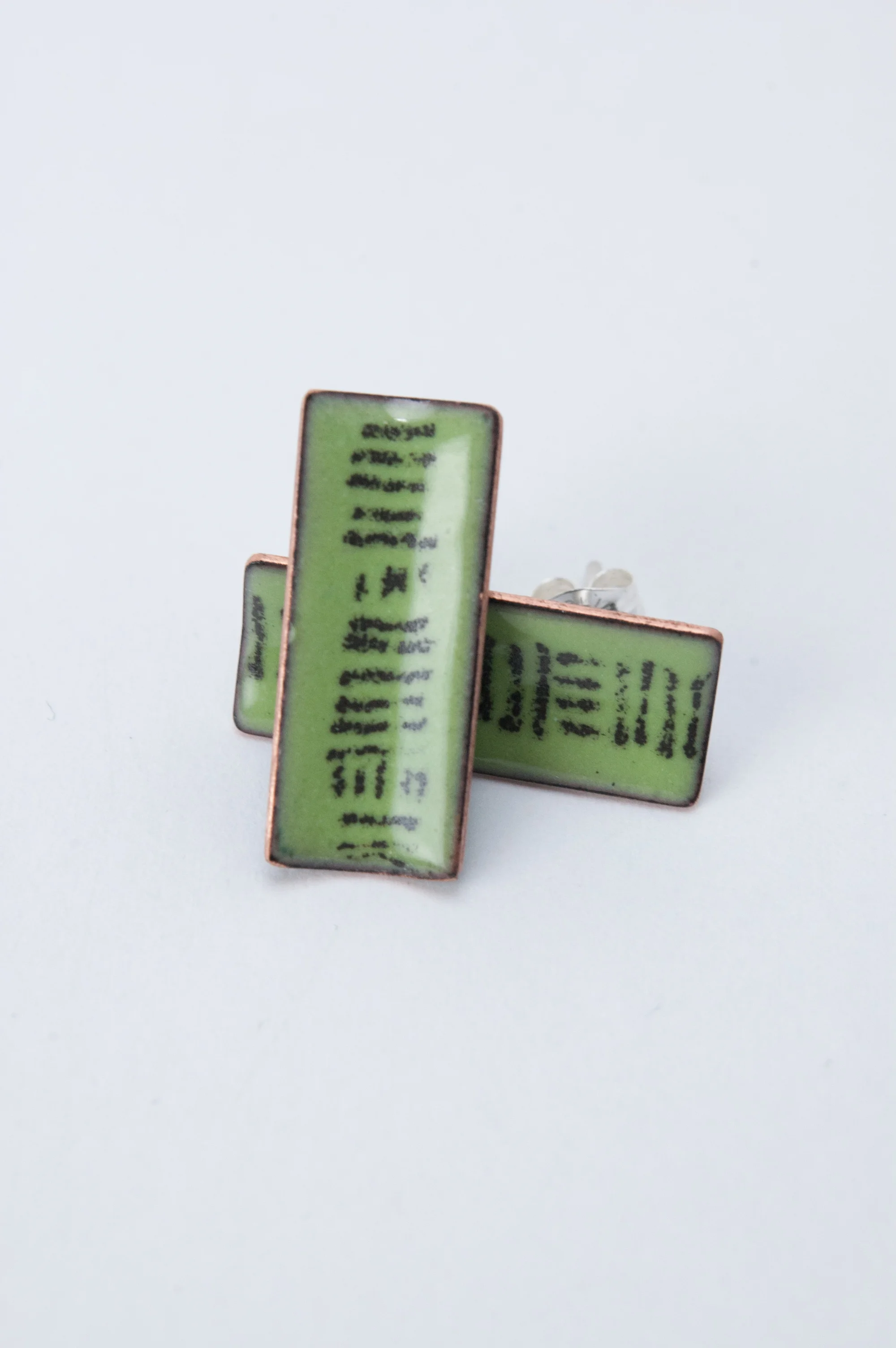 Hop Scotch Enamel and Silver Post Earrings by Tammi Sloan of My Brown Wren