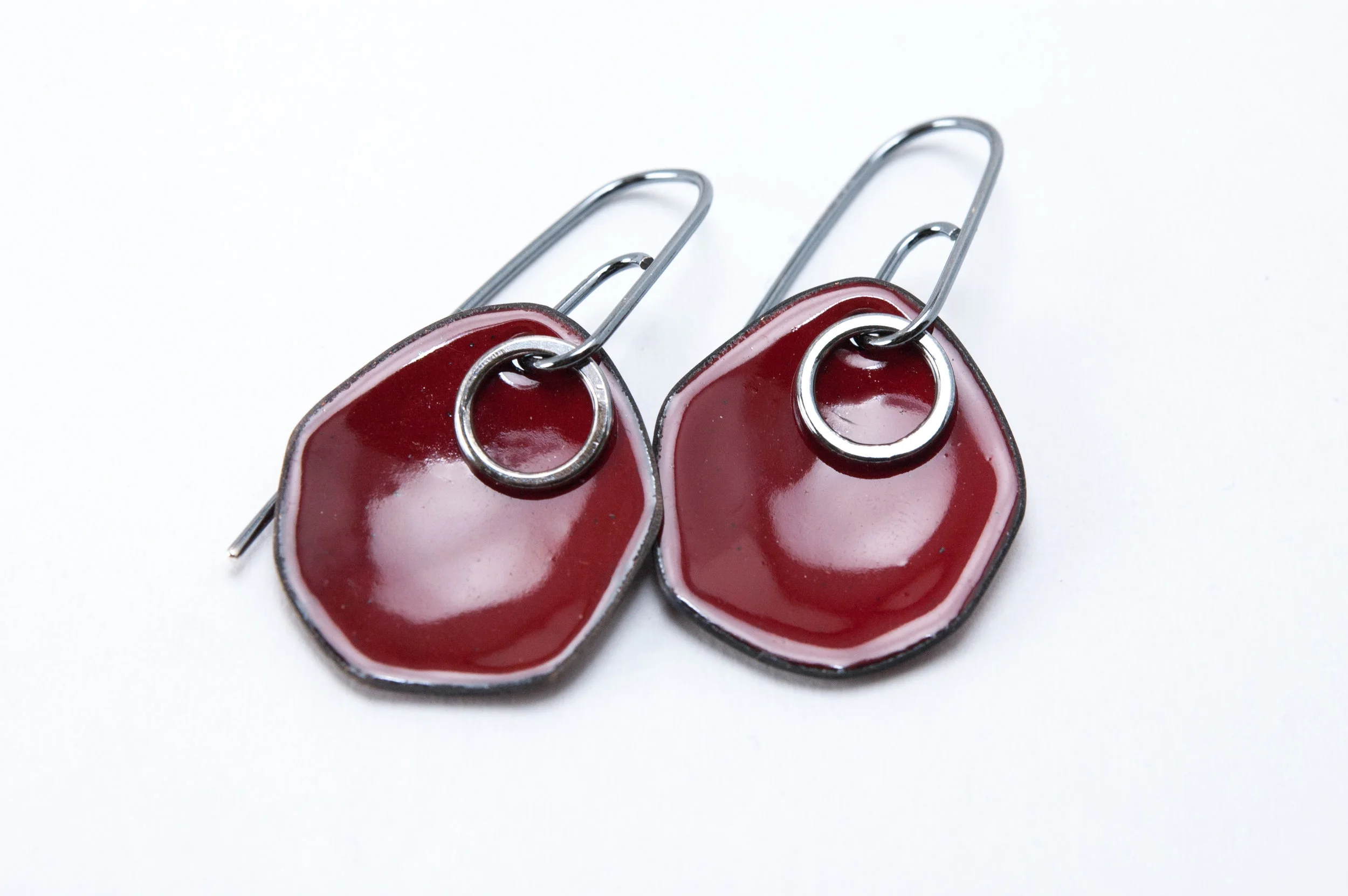 Over the Moon Enamel and Silver Dangles by Tammi Sloan of My Brown Wren