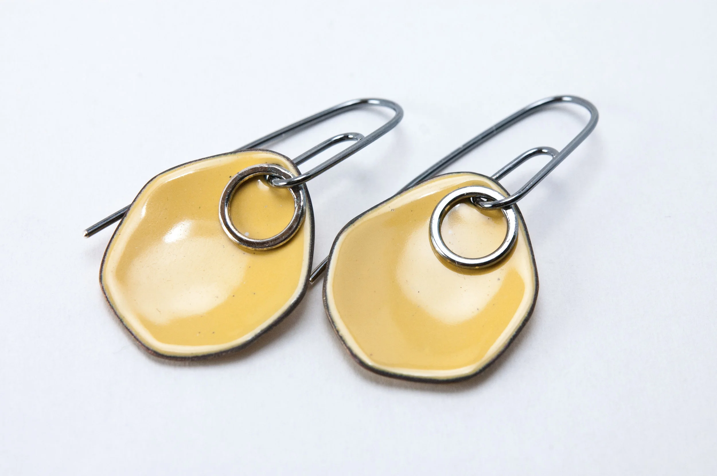Over the Moon Enamel and Silver Dangles by Tammi Sloan of My Brown Wren