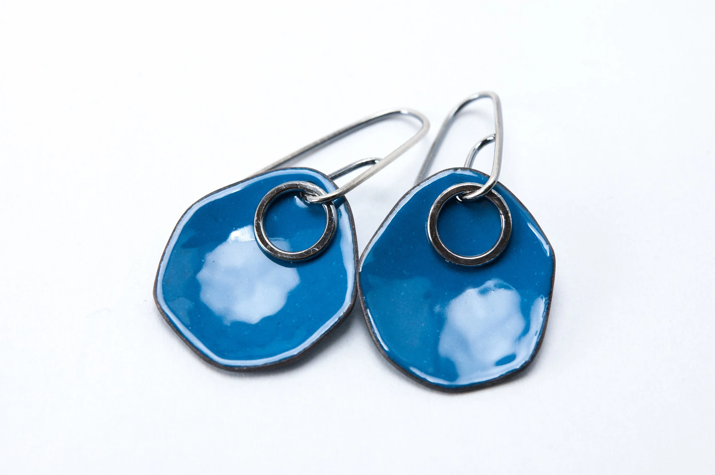Over the Moon Enamel and Silver Dangles by Tammi Sloan of My Brown Wren