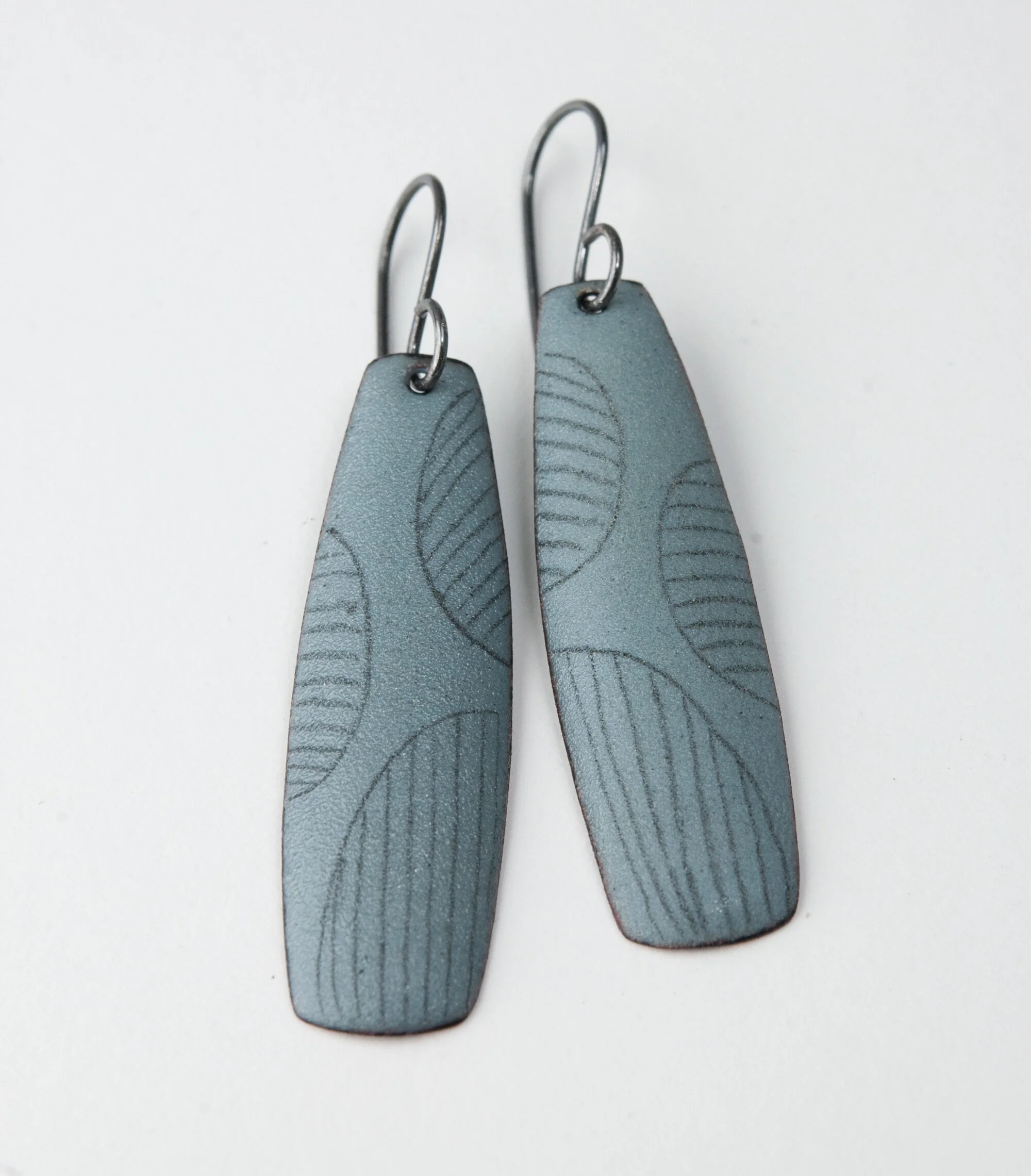 Bounce Enameled Copper Earrings with Silver Ear Wires