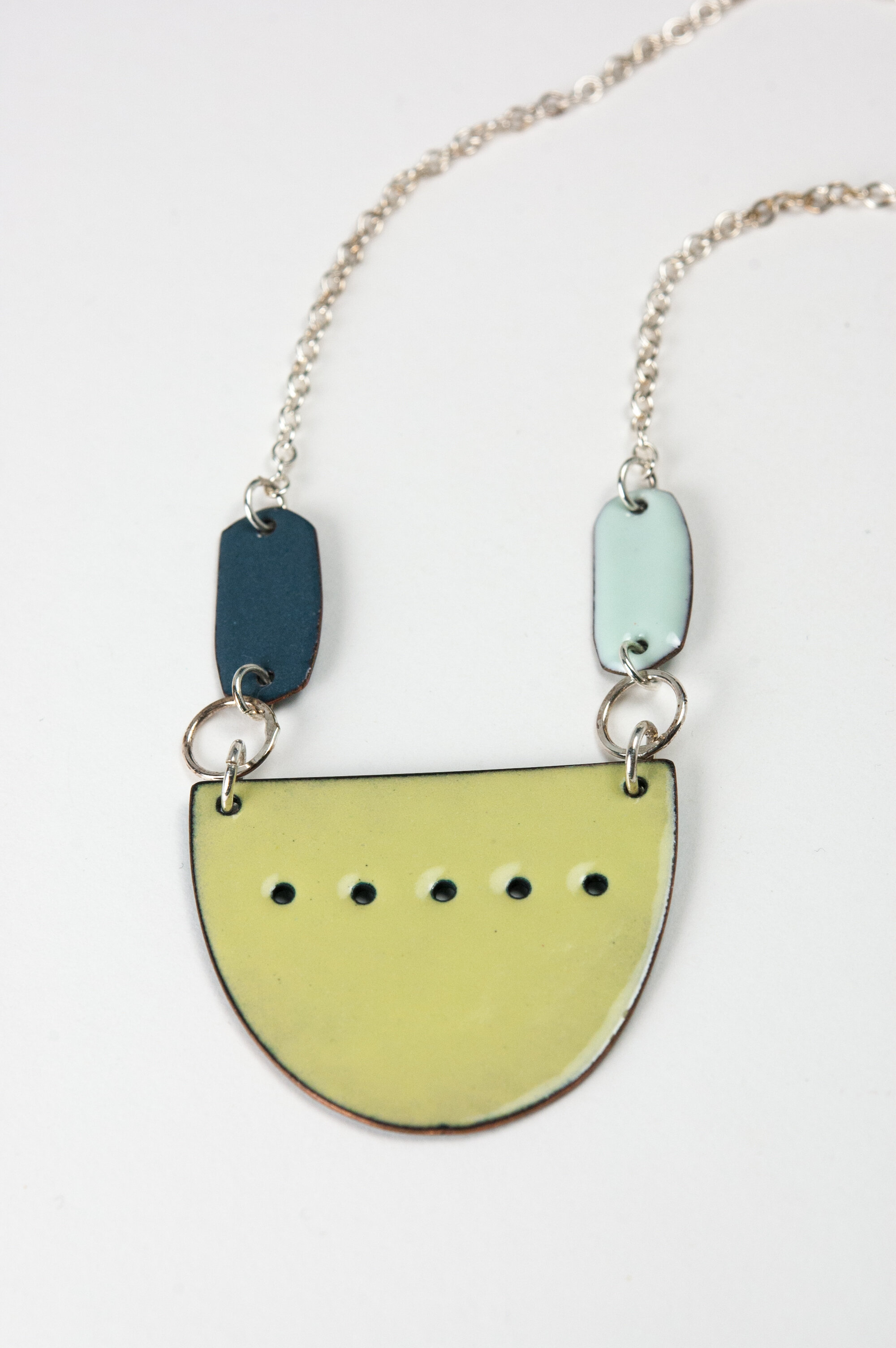 Reversible Color Lites Enamel Pendant in Turquoise and Lemon Yellow ...