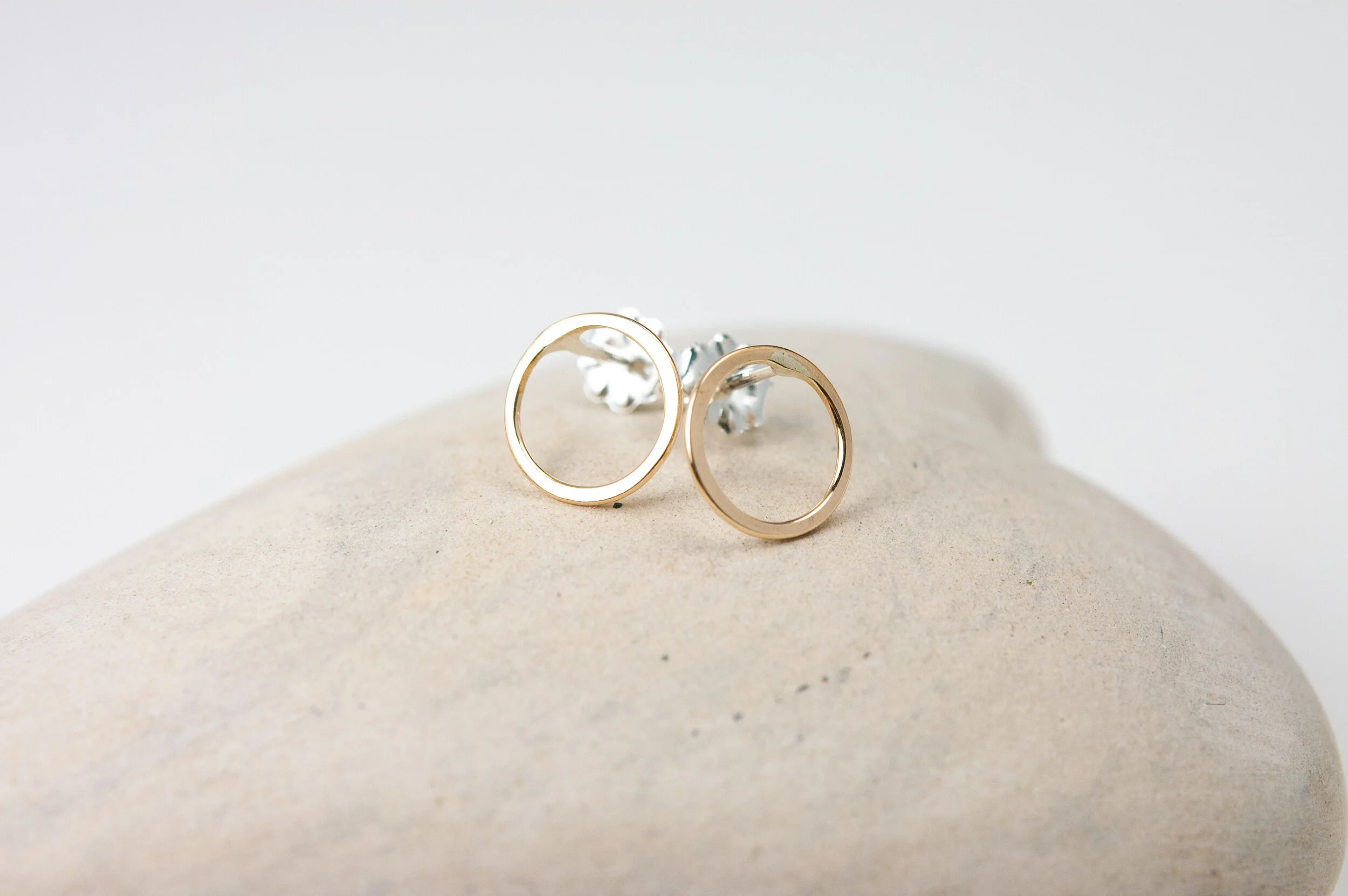 Golden Hoop Studs by Tammi Sloan of My Brown Wren