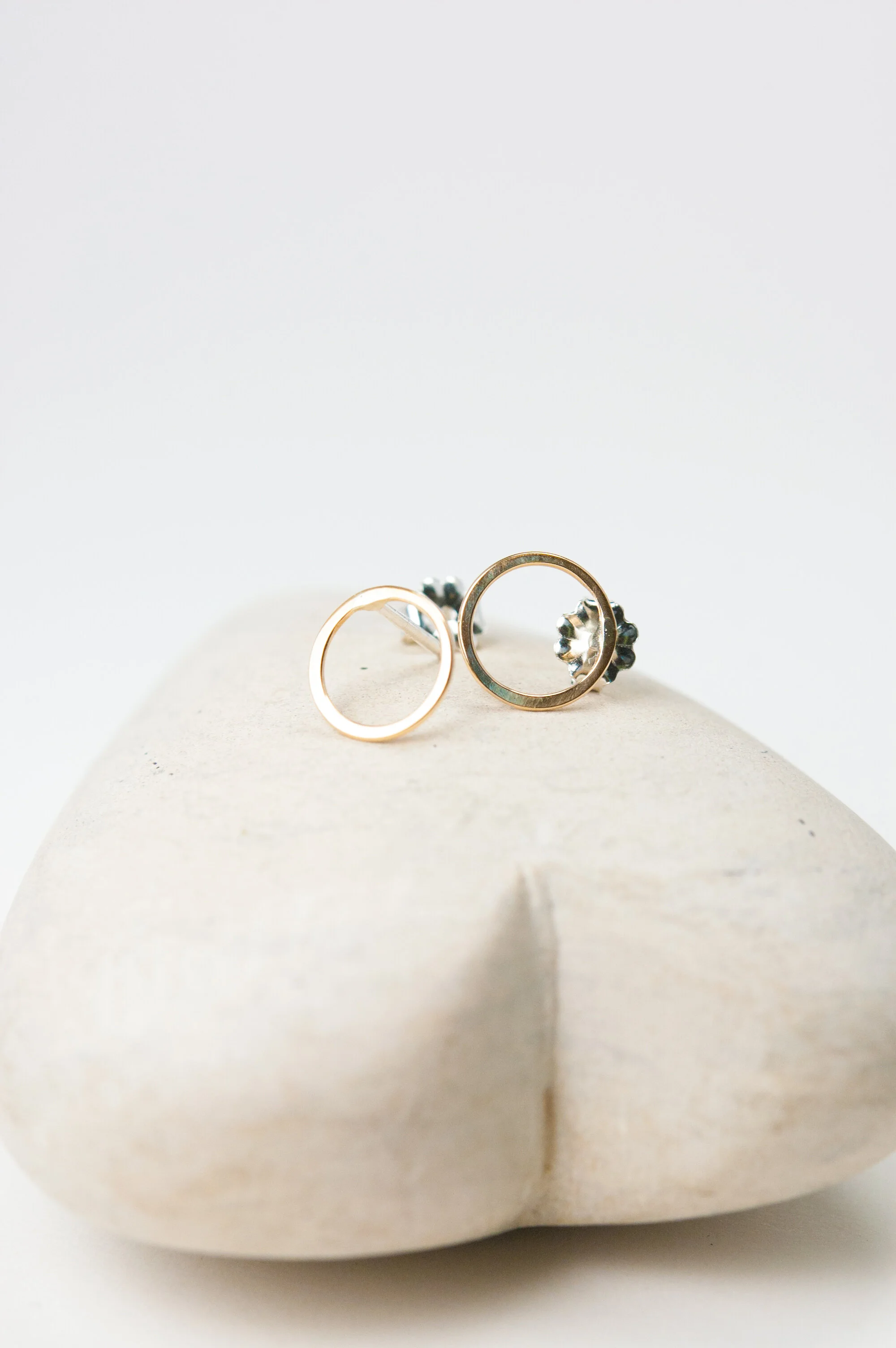 Golden Hoop Studs by Tammi Sloan of My Brown Wren