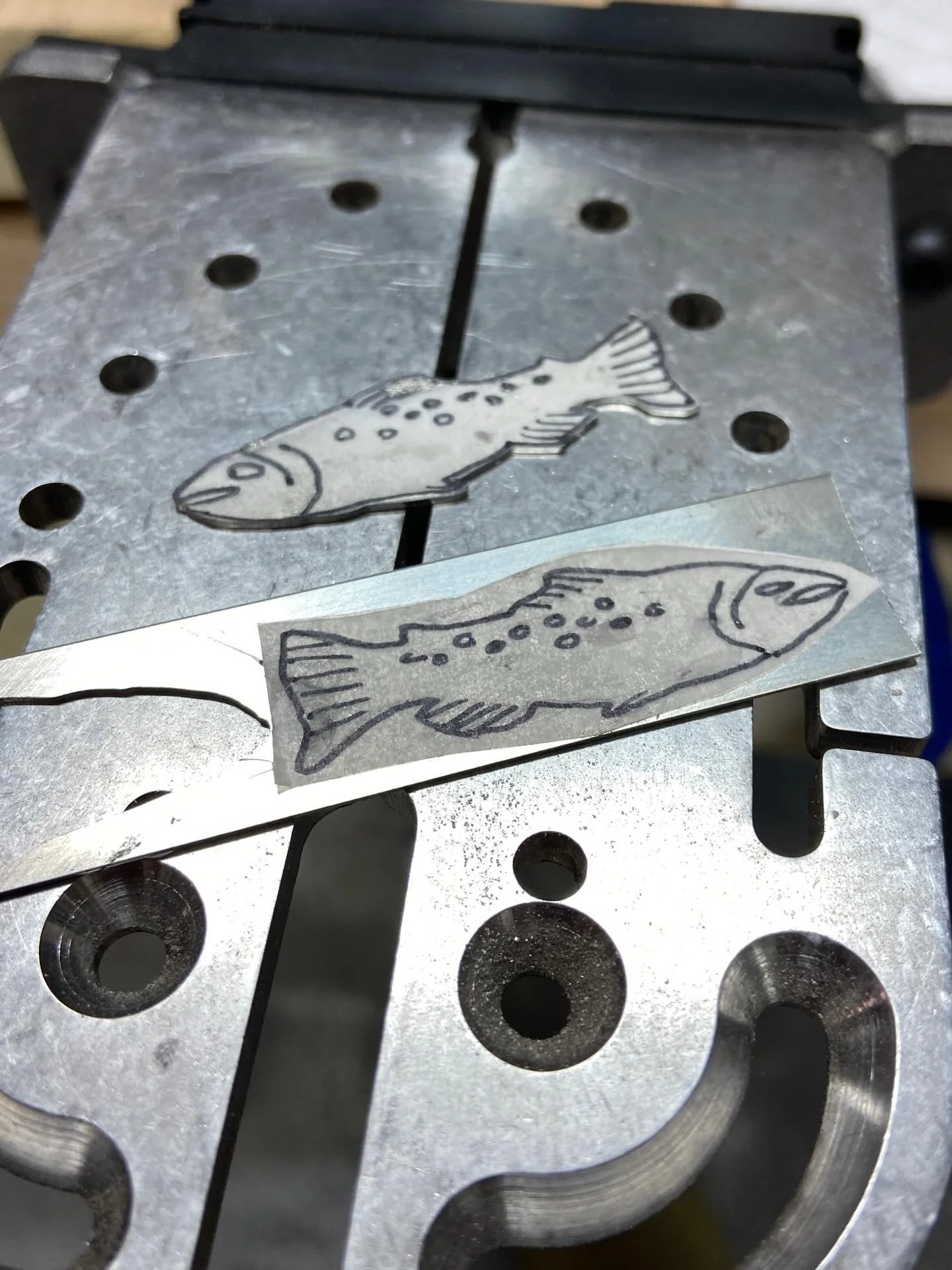 I was up before the crack of dawn making these salmon earrings for a customer. I think they came out better than any of the previous pairs. Now, to make another pair for the website&hellip;. I have them set up as made-to-order, but I need to build up