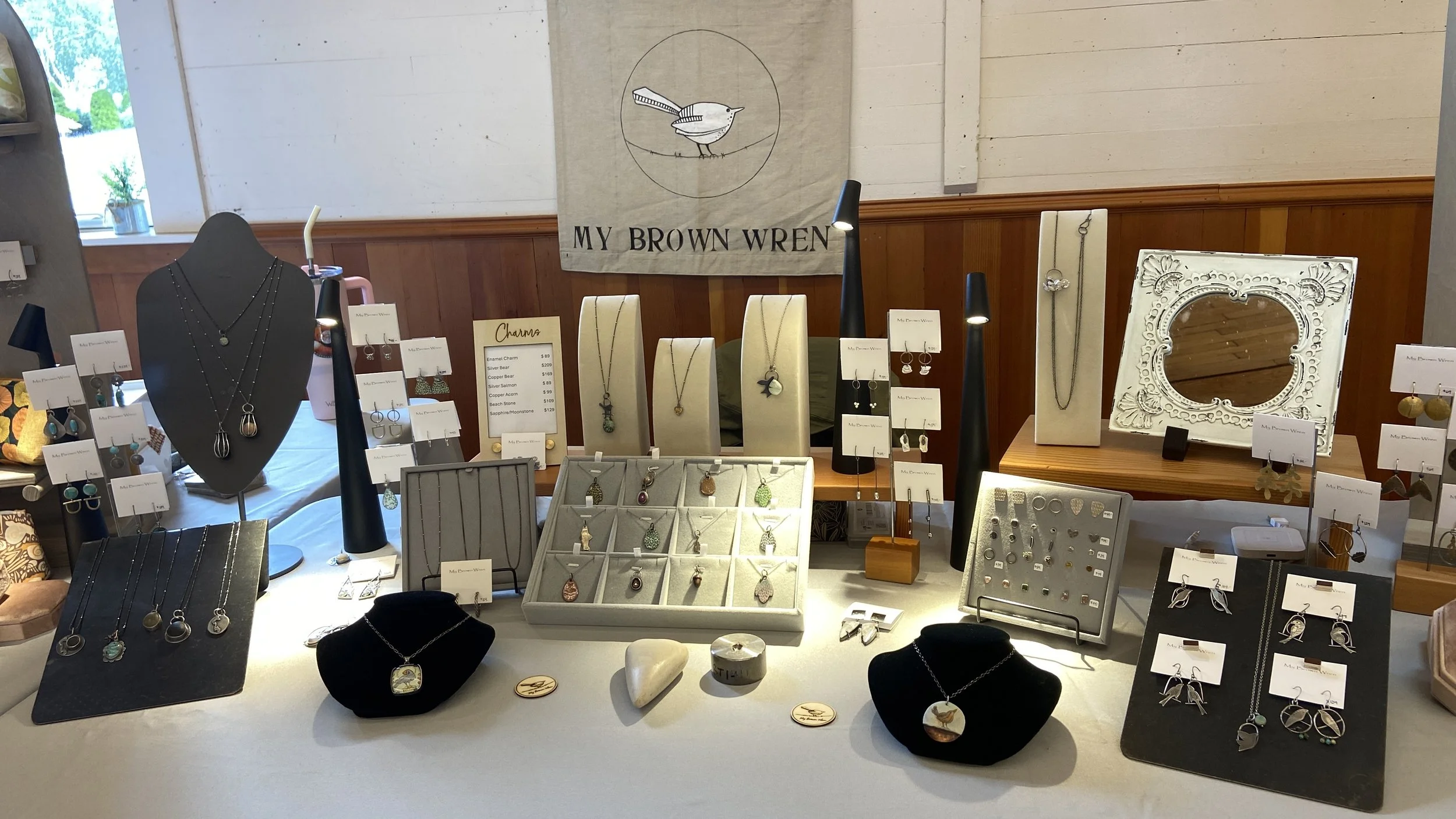 My Brown Wren Display Table at a show at Freeland Hall, Freeland, WA