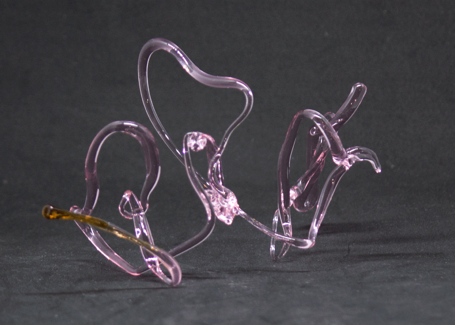 A Note to Myself (view 2) Clear pink borosilicate clear glass, flame work Wholesale Price: $130