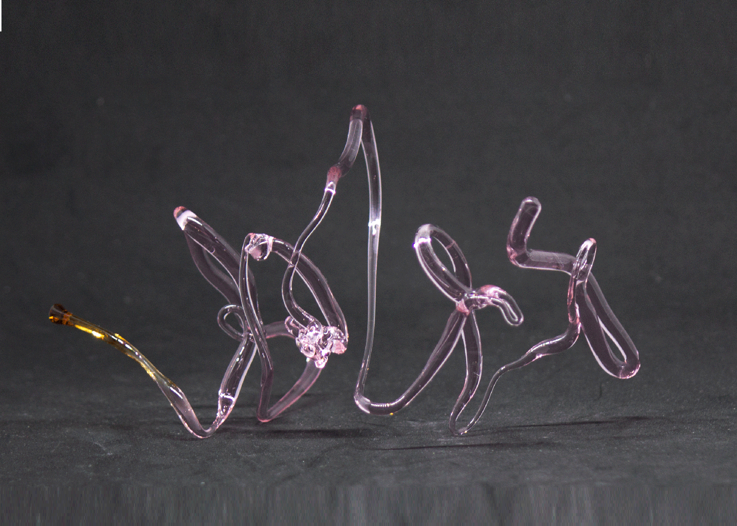 A Note to Myself (view 3) Clear pink borosilicate clear glass, flame work Wholesale Price: $130