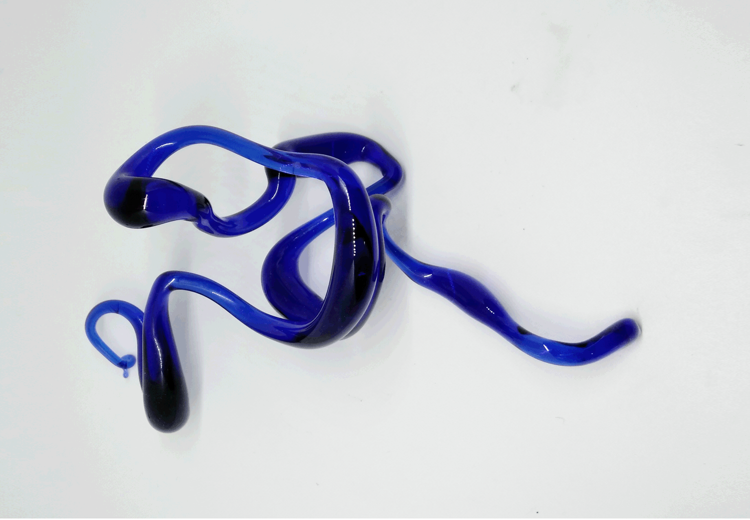 A Dance with Nature (view 3) Clear borosilicate deep blue glass, flame work Wholesale Price: $100