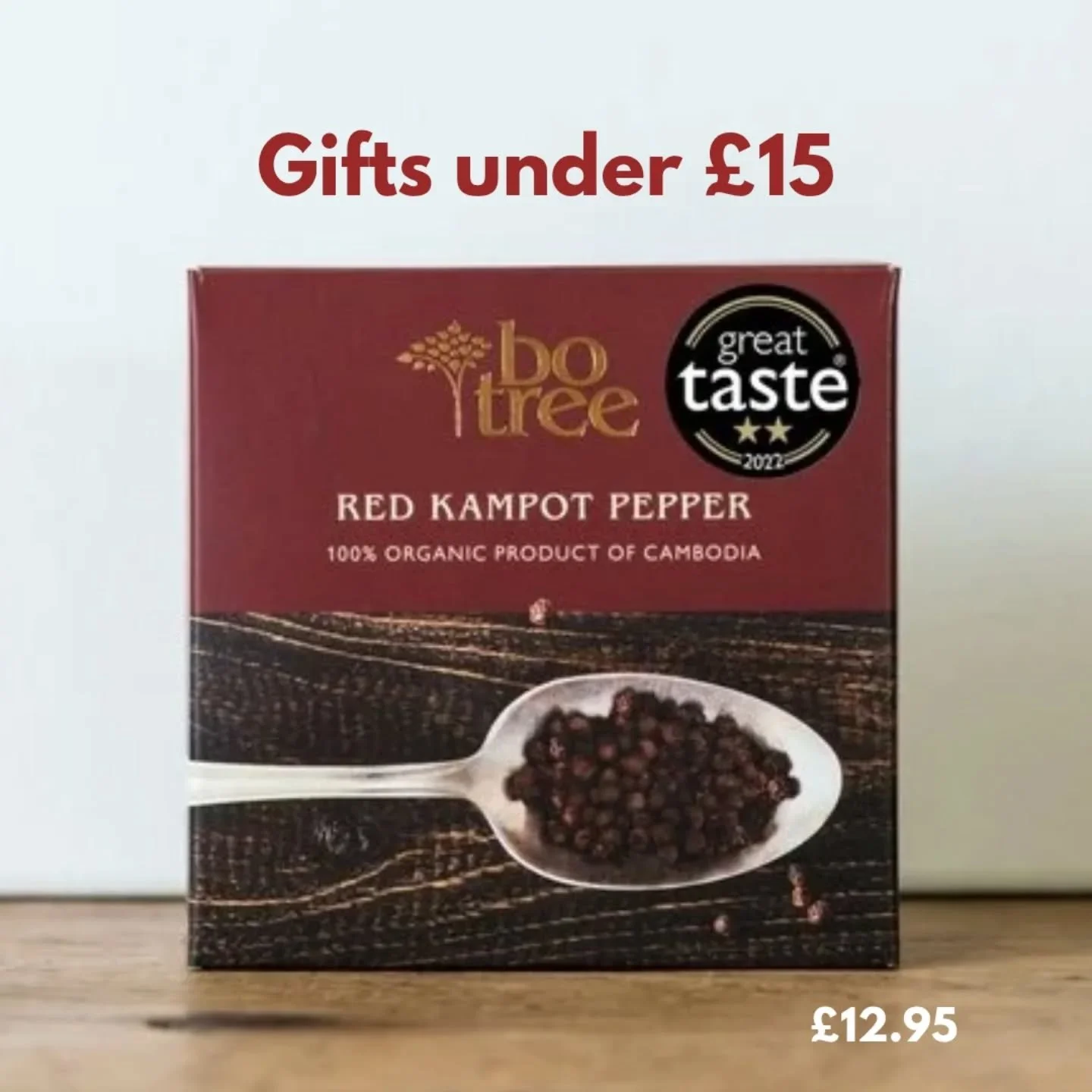 Gift's under &pound;15! We have you sorted! 

Pick a Kampot Pepper grown on our family run farm in Cambodia or why not try out our Fleur de Sel.

Red White or Black
Herb de Kampot
Salted Pepper Berries 
Fleur de Sel

All available on our website

#ch