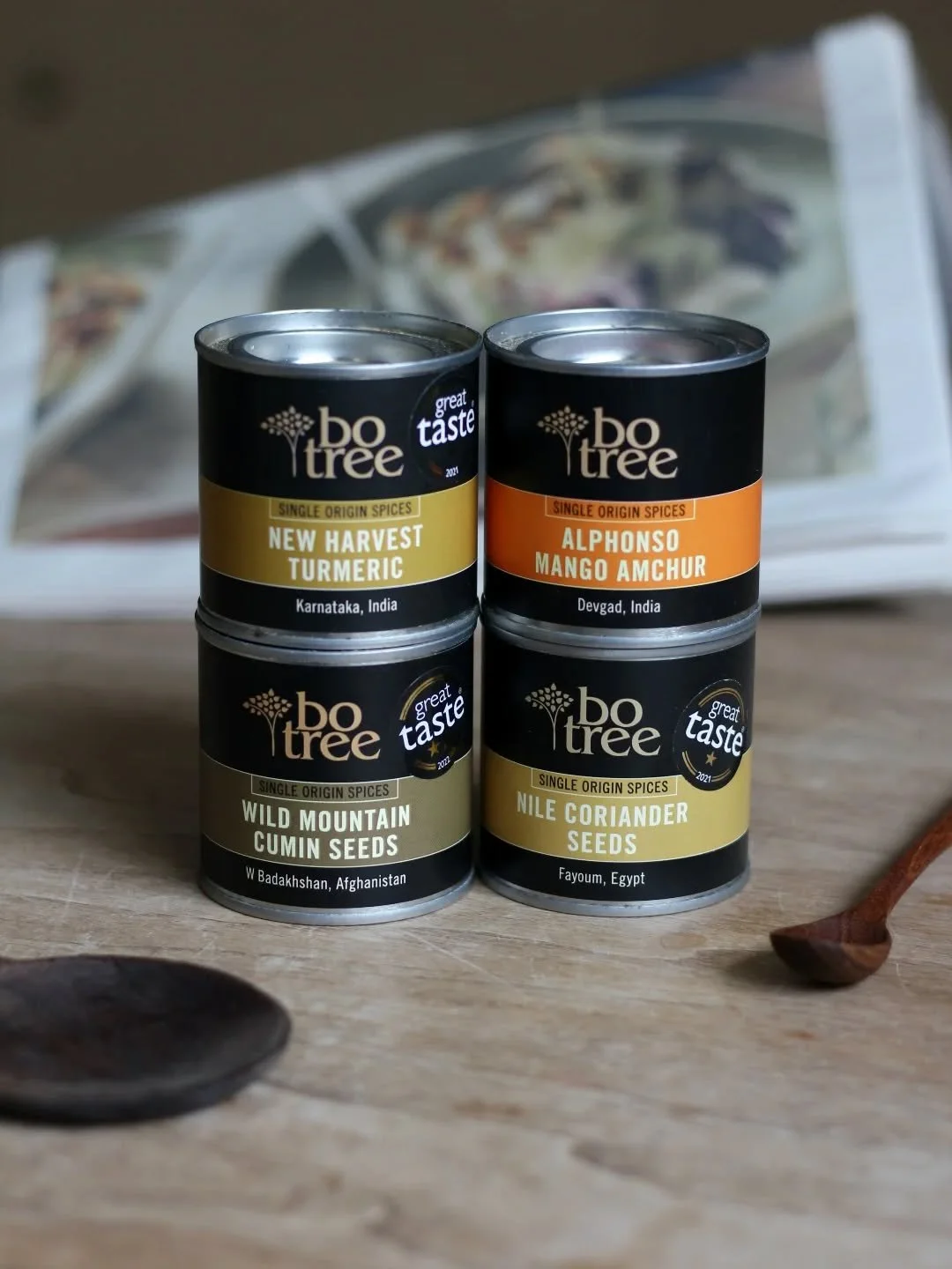 Up your curries with our Single Origin Spices, bold and authentic, every spoonful tells the story of rich soil and careful harvests.

New Harvest Turmeric from India
Wild Mountain Cumin Seeds from Afghanistan 
Alphonso Mango Amchur from India
Nile Co
