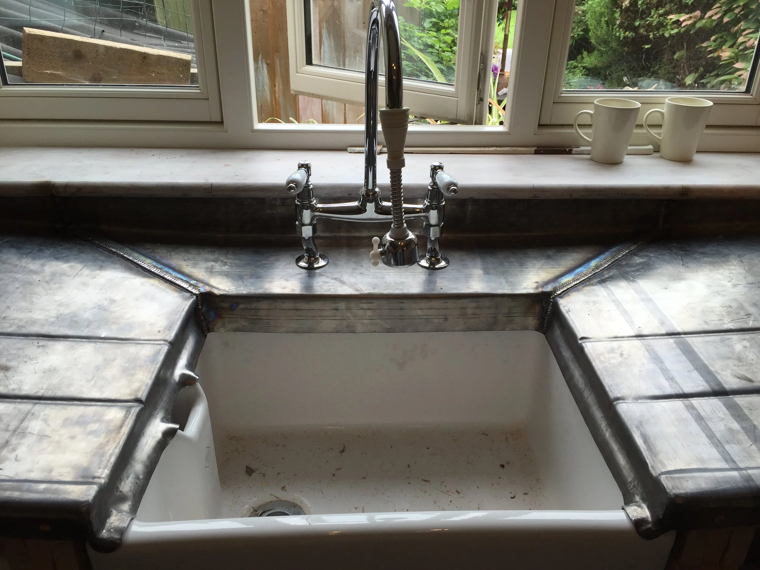  Traditional lead lined kitchen draining board 