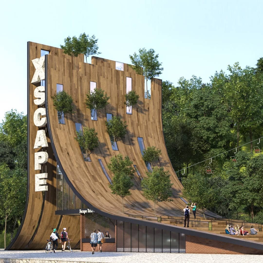 [#XscapePark] Slide

Second rendering of an unbuilt project:
Extreme Sports Park Entrance building 
Rendered beautifully by @atticviz

The park features the longest Luge and downhill E-Bicycle tracks within Malaysia.

It is commissioned by Formzero
i