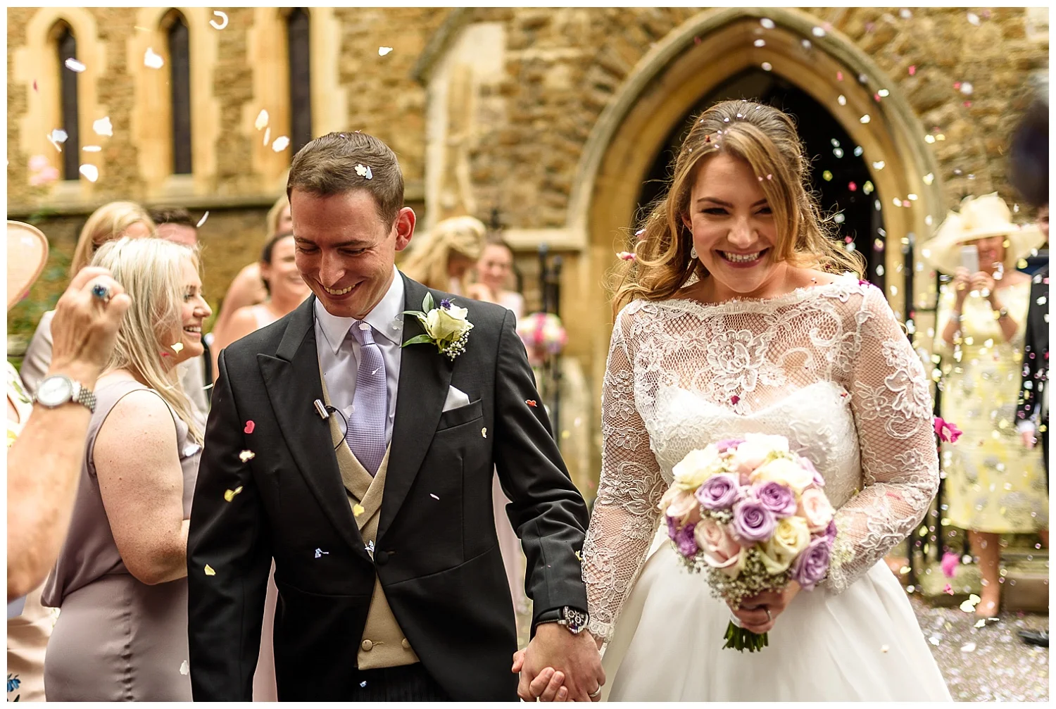 Confetti exit | London wedding | Christ Church Sheen | Alex Buckland Photography