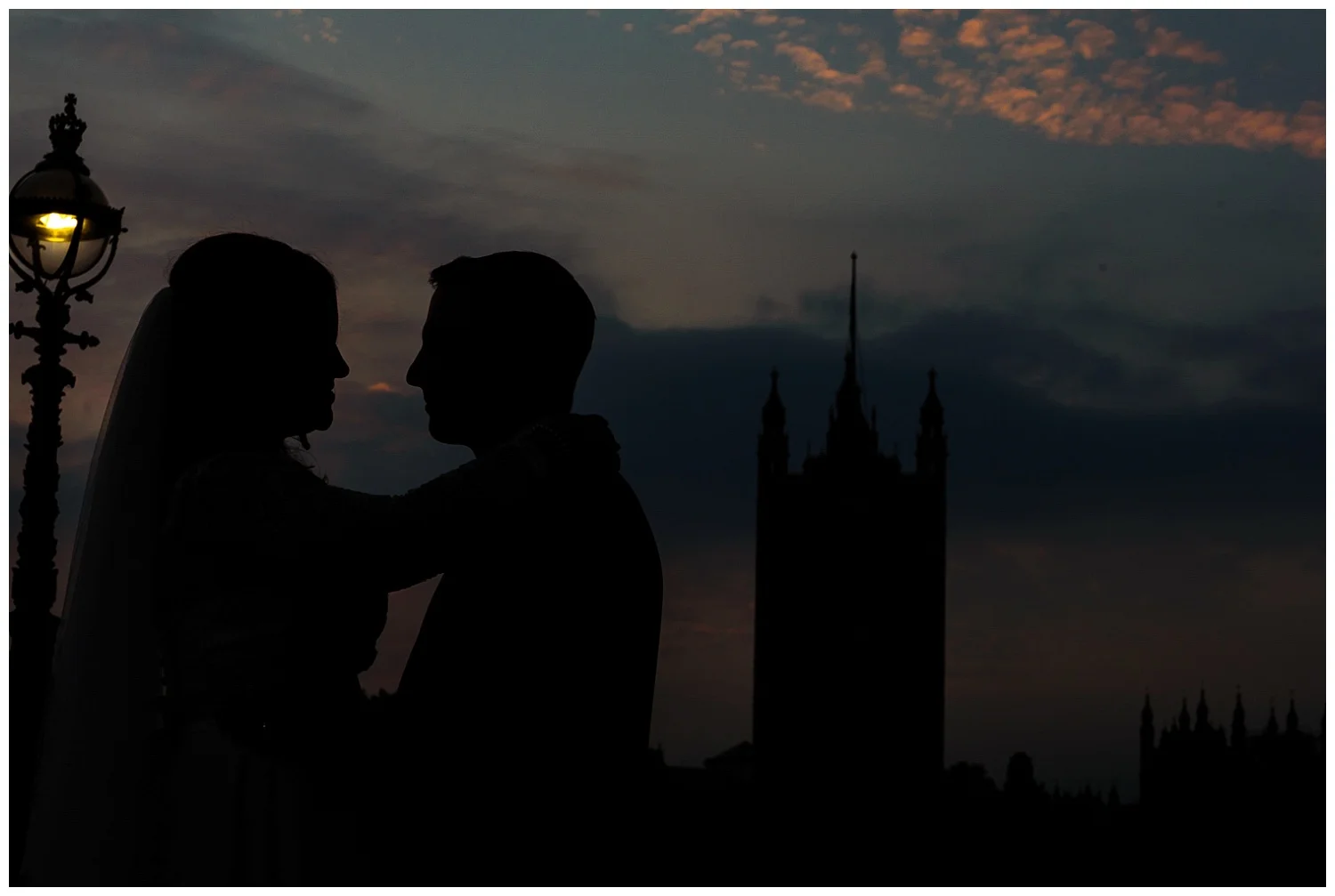 Bride and Groom | Beautiful London Skys | Surrey and London Wedding Photographer