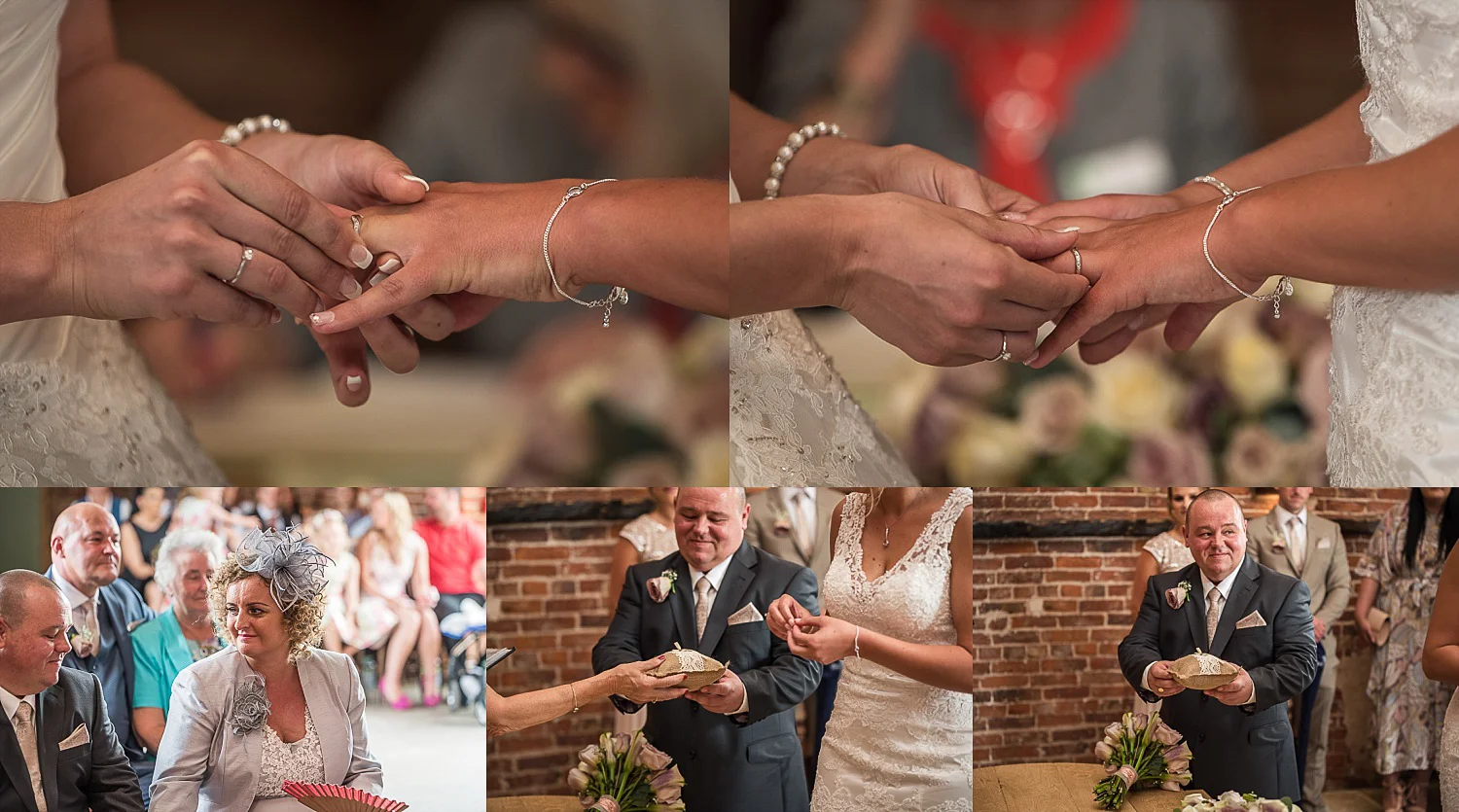 brides exchanging rings during ceremony