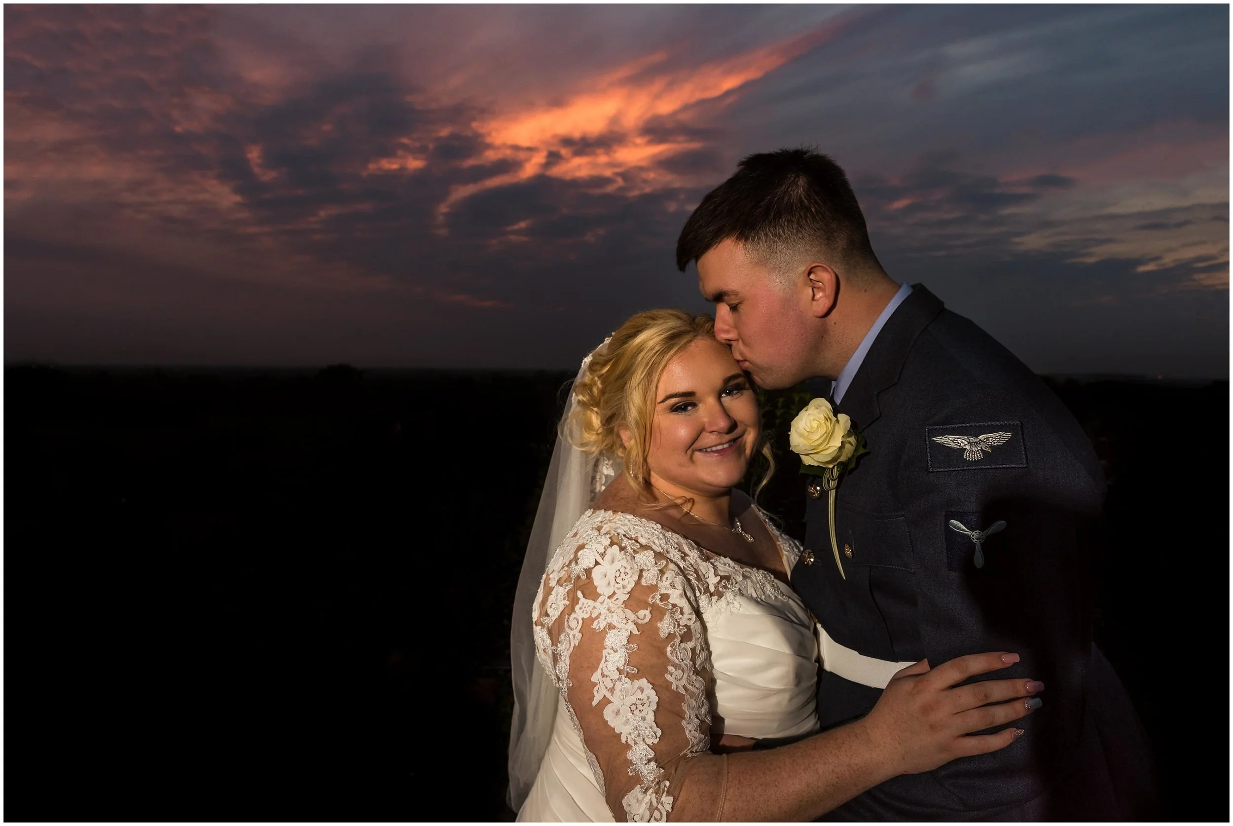 Sunset photo taken of bride and groom at Richmond Hill Hotel captured by Alex Buckland Photography