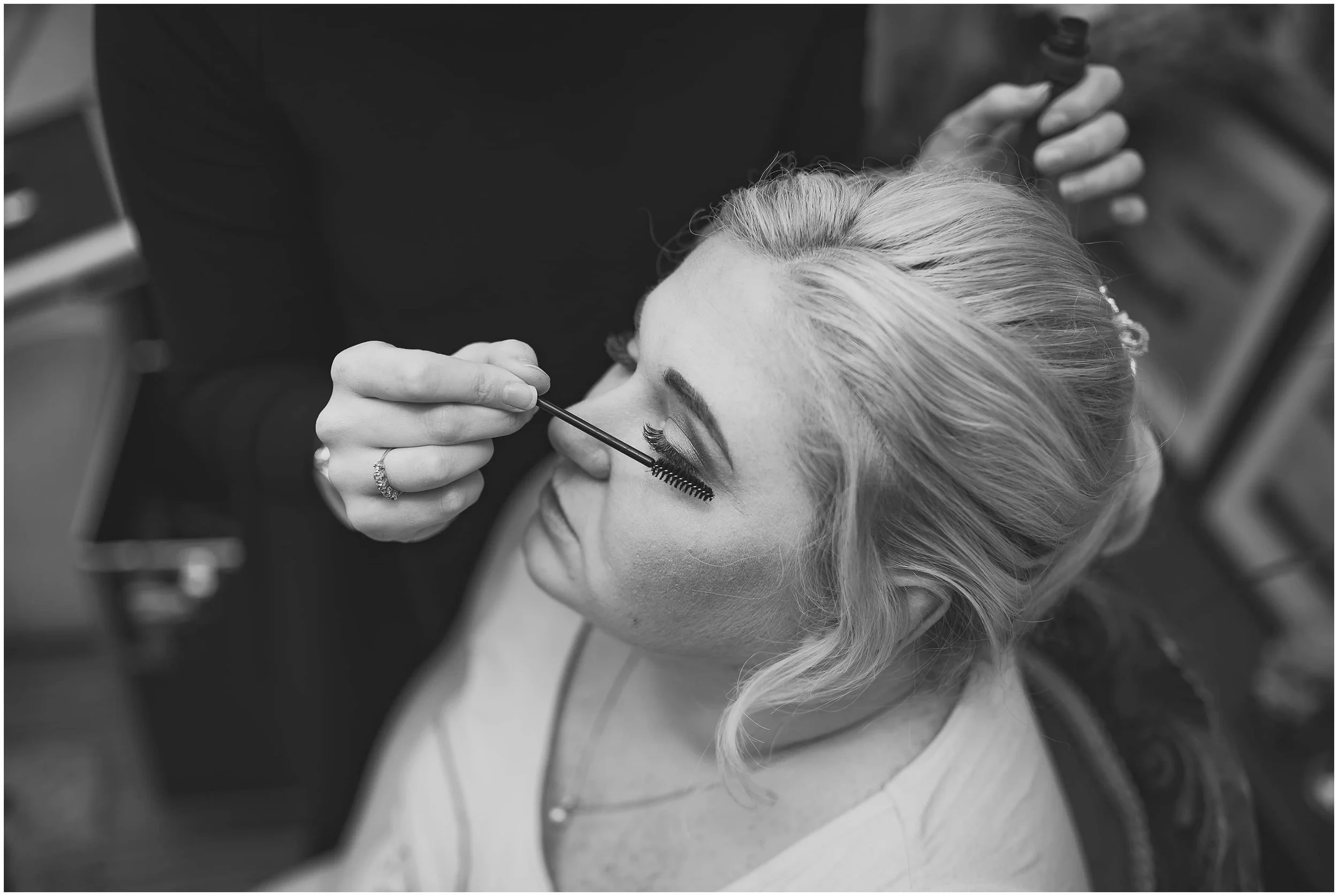Close up details of Bridal makeup