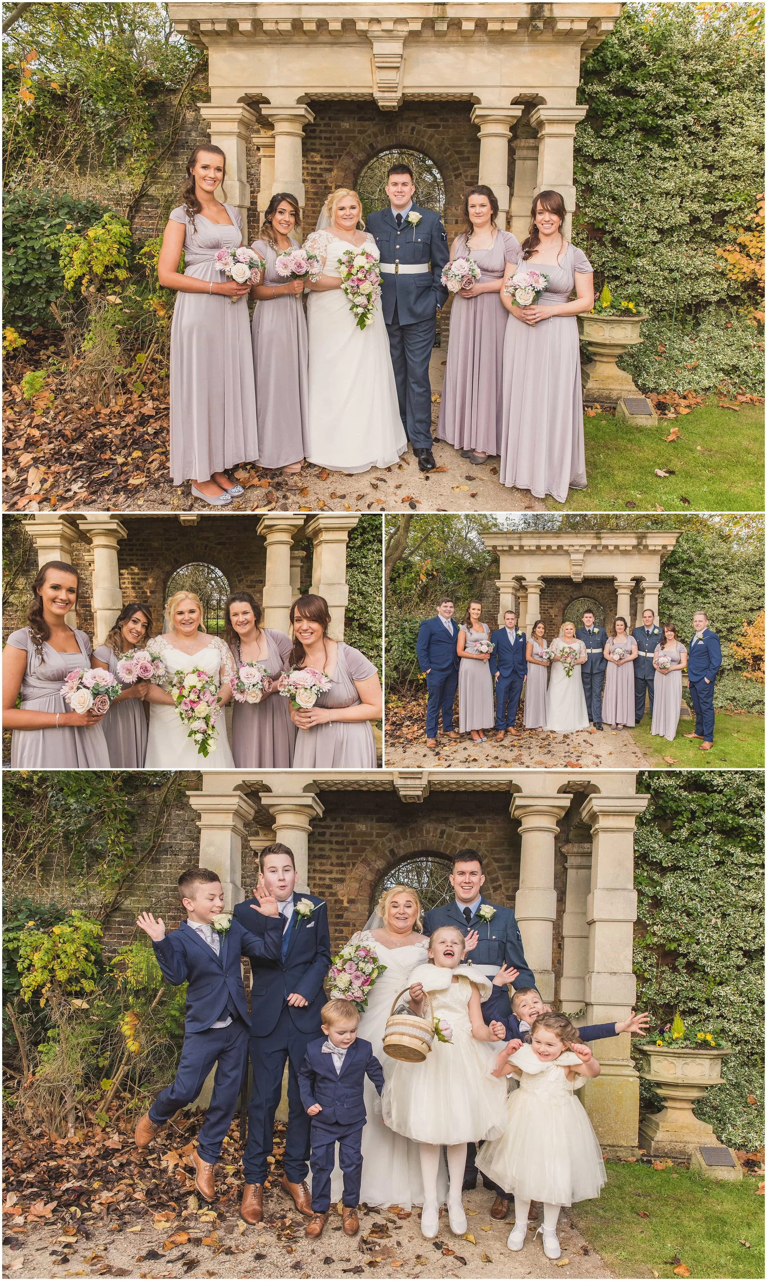 Wedding Group photos in beautiful Walled Gardens in Sunbury