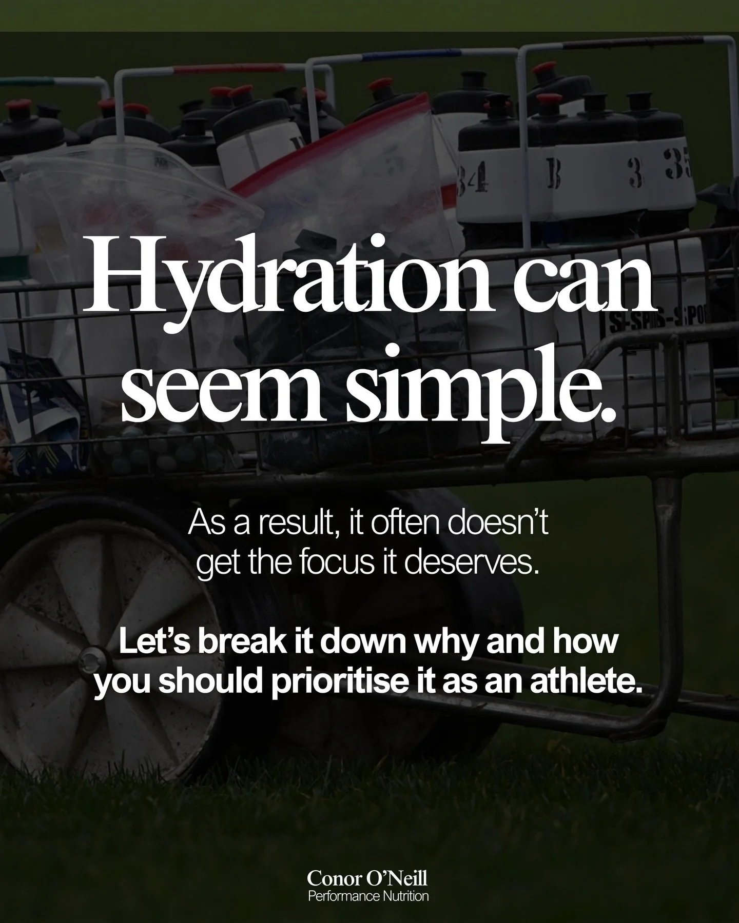 4 steps on why and how you should prioritise hydration as an athlete.

Comment &ldquo;HYDRATION&rdquo; below or message me, and I&rsquo;ll send on my full hydration checklist (complete with my homemade sports drink recipe) for you to use in the lead 