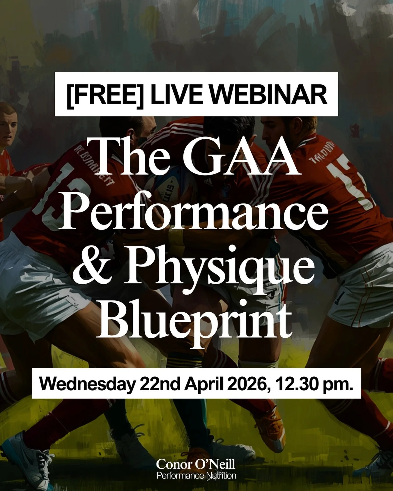 Tomorrow (22nd April 2026) at 12.30pm (lunch time), I&rsquo;m running a FREE 30-minute live Nutrition workshop for GAA players who want to optimise their body composition whilst still fuelling their performance through this season.

We&rsquo;ll be go