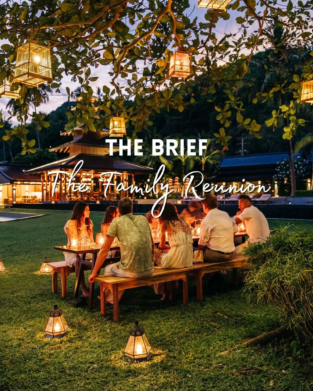 THE BRIEF -  The Family Reunion. Three generations. Relatives flying in from different corners of the world. Teenagers who want to dive. Grandparents who deserve a spa day. Parents who simply want everyone together in one place.⁠
&Agrave;NI Thailand 