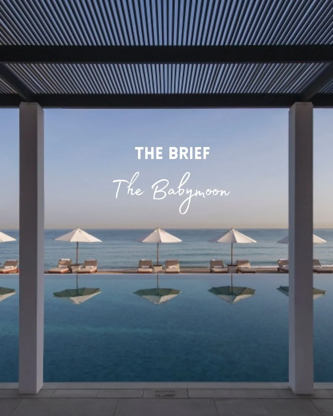 THE BRIEF -  A babymoon, somewhere calm and peaceful, not too crowded, adults only areas, healthy and good food, shaded pools and beach access.⁠
The Chedi Muscat was made for this kind of escape. Spend mornings by the adults-only Long Pool overlookin